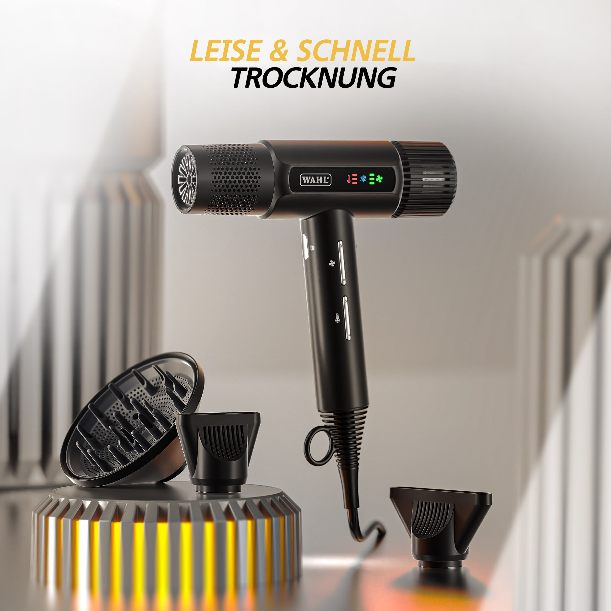 Wahl Ionic-Haartrockner »VANQUISH«, 1600 W, 3 Aufsätze, Leicht, SMOOTHTONE™-Motorsystem, FLOW CONTROL Technologie, Auto Clean