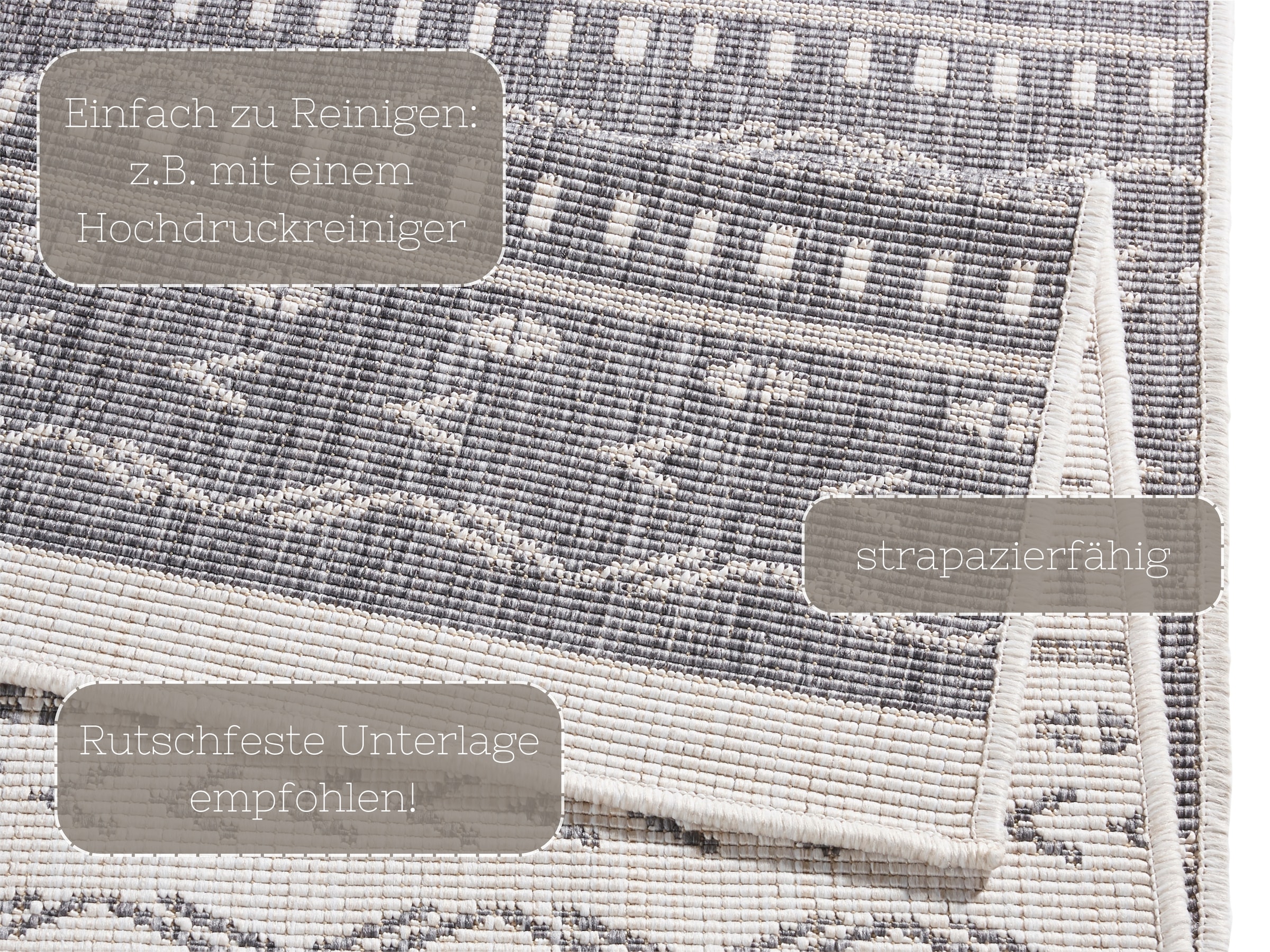 HANSE Home Teppich »Kuba Wendeteppich« rechteckig 5 mm Höhe In-& Outdoor, Wetterfest, Balkon, Läufer, Wohnzimmer, Wasserfest