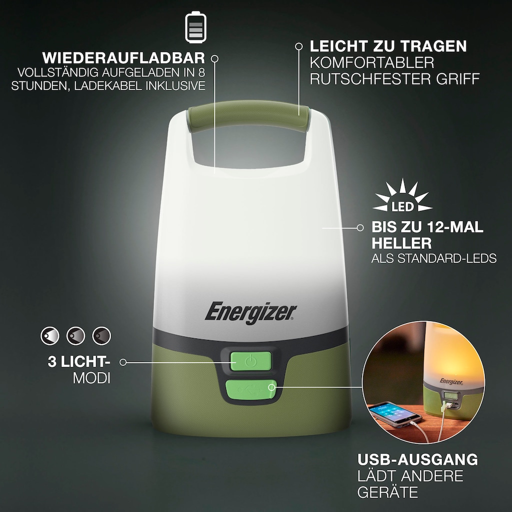 Energizer Laterne »Camping Light Rechargeble«, Camping Licht/Lampe, wiederaufladbar über USB