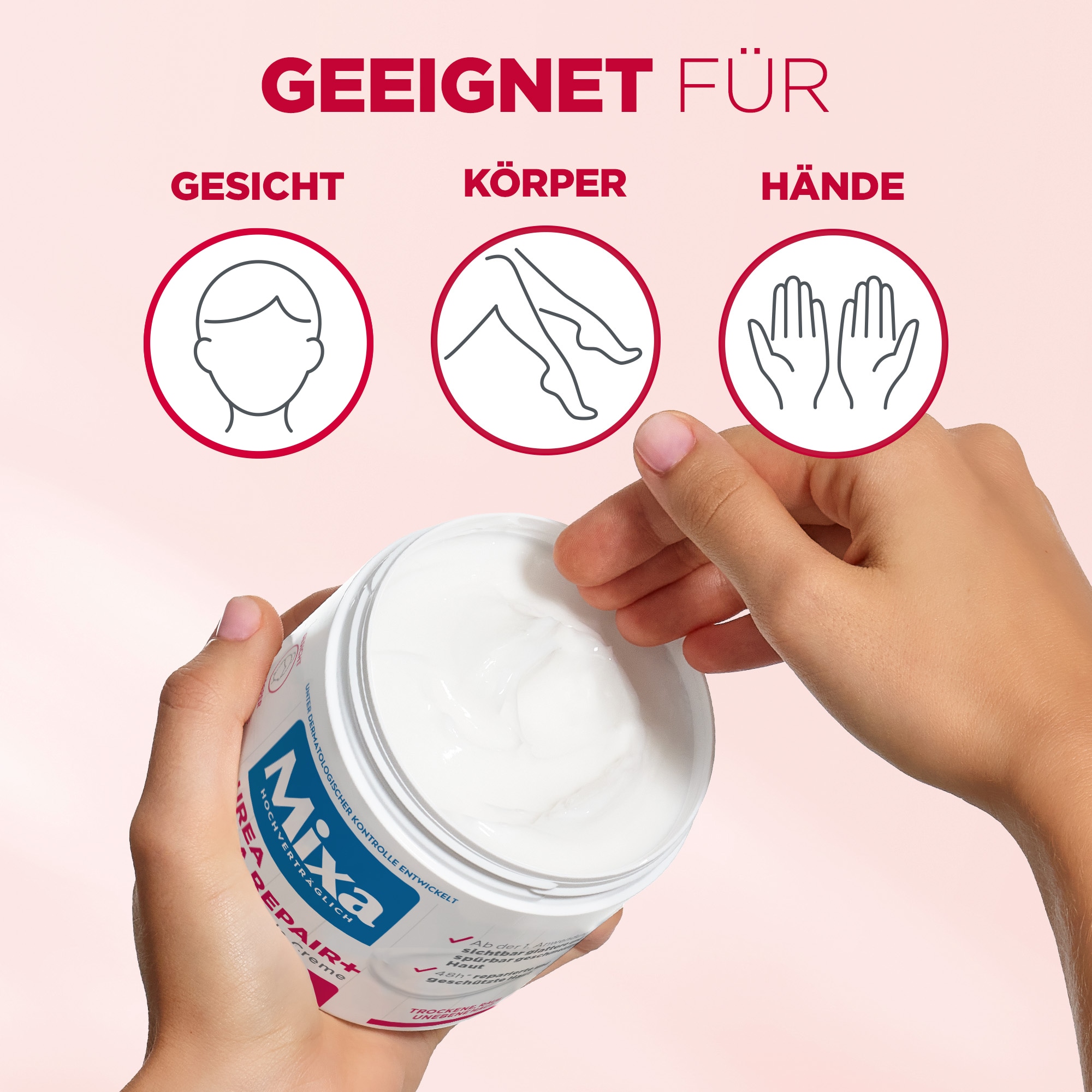 Mixa Körpercreme »MIXA UREA CICA REPAIR + HAUTERNEUERNDE CREME« gegen trockene Haut und Hautirritationen, tiefenwirksame Pflege