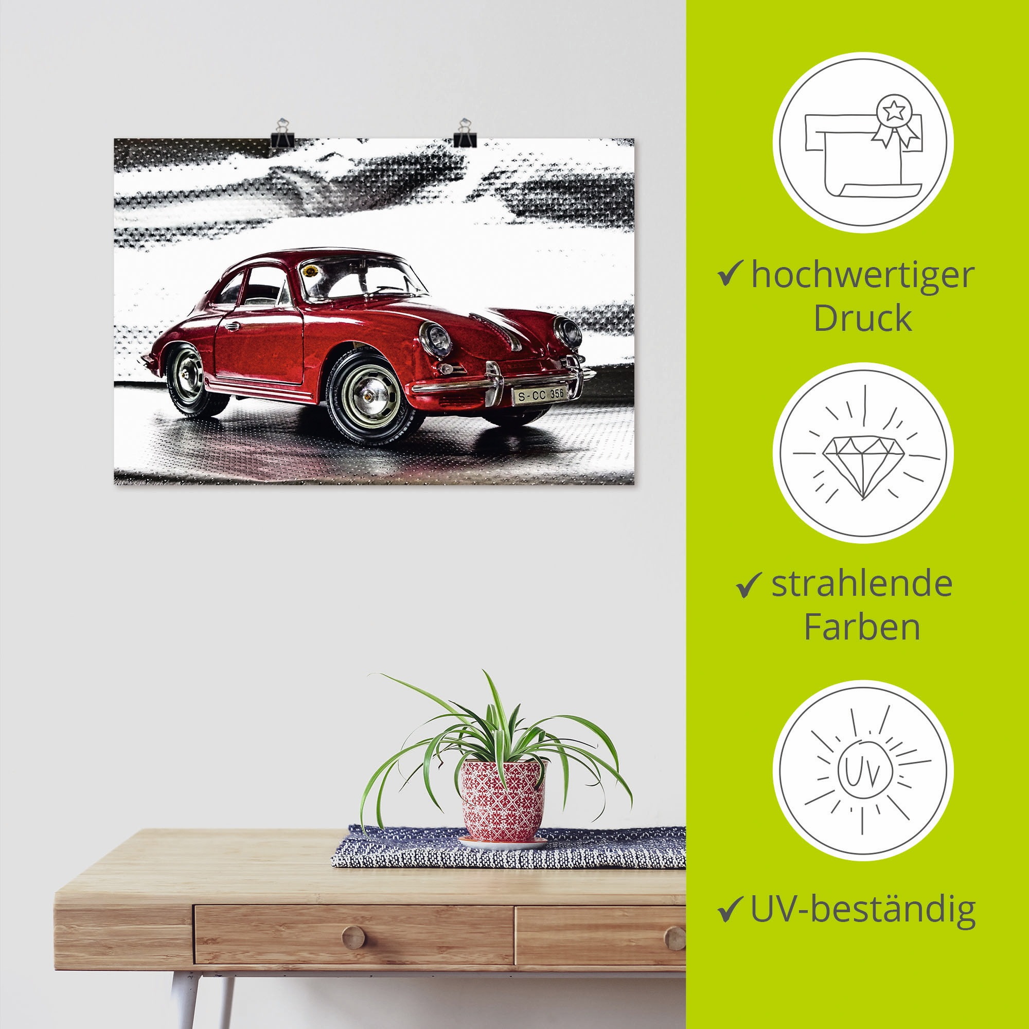 Artland Wandbild »Klassiker - Der Porsche 356« Auto 1 Stk. tlg. als Alubild, Leinwandbild, Poster in verschied. Größen