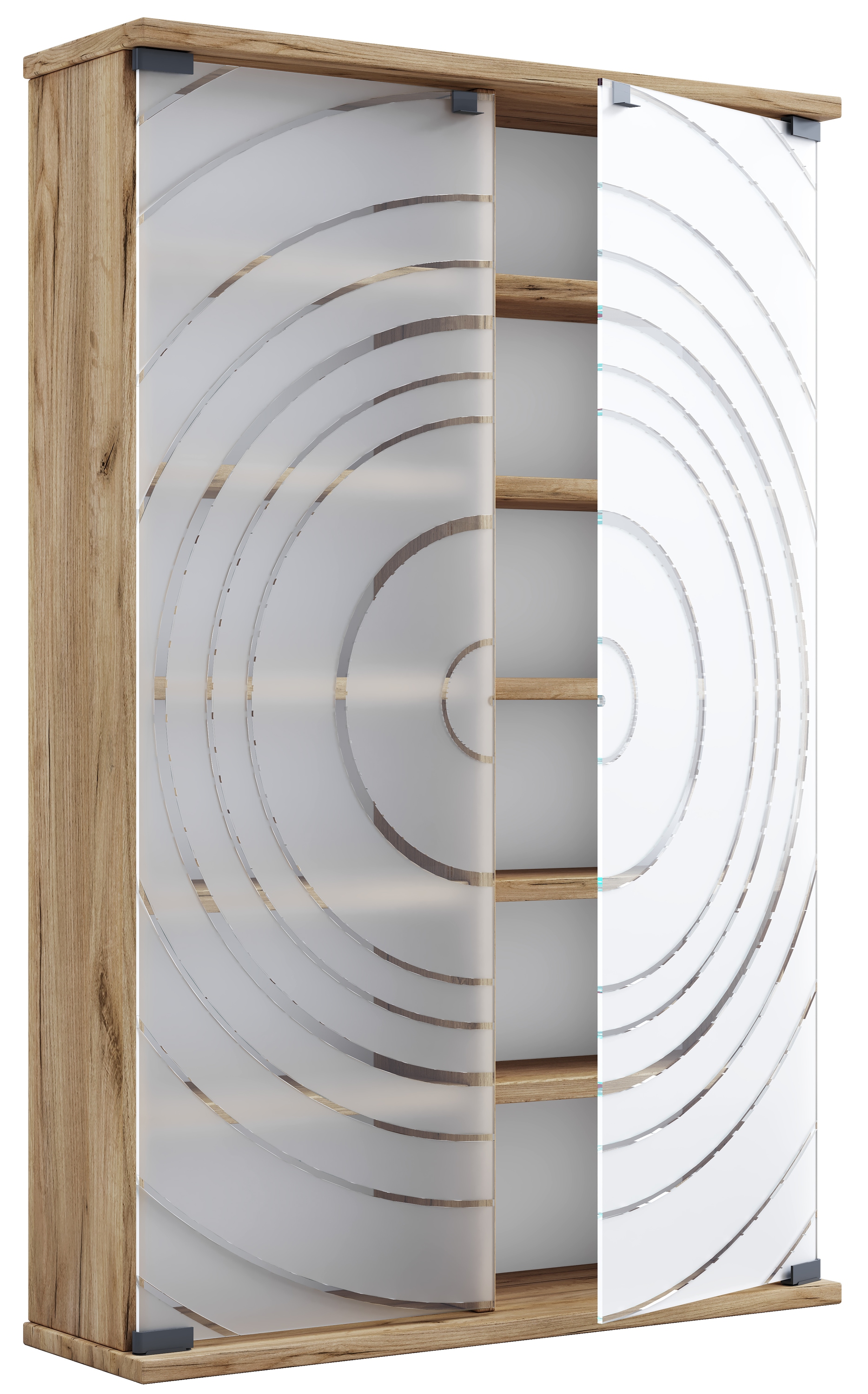 VCM Media-Regal »VCM Holz CD DVD Stand Regal | platzsparender CD Schrank mit 2 ESG-Sicherheitsglastüren für 300 CDs oder 130 DVDs oder 72-Videos | Maße: H. 92 x B. 60 x T. 18 cm | 10 variable Einlegböden ¿ Tilano L«