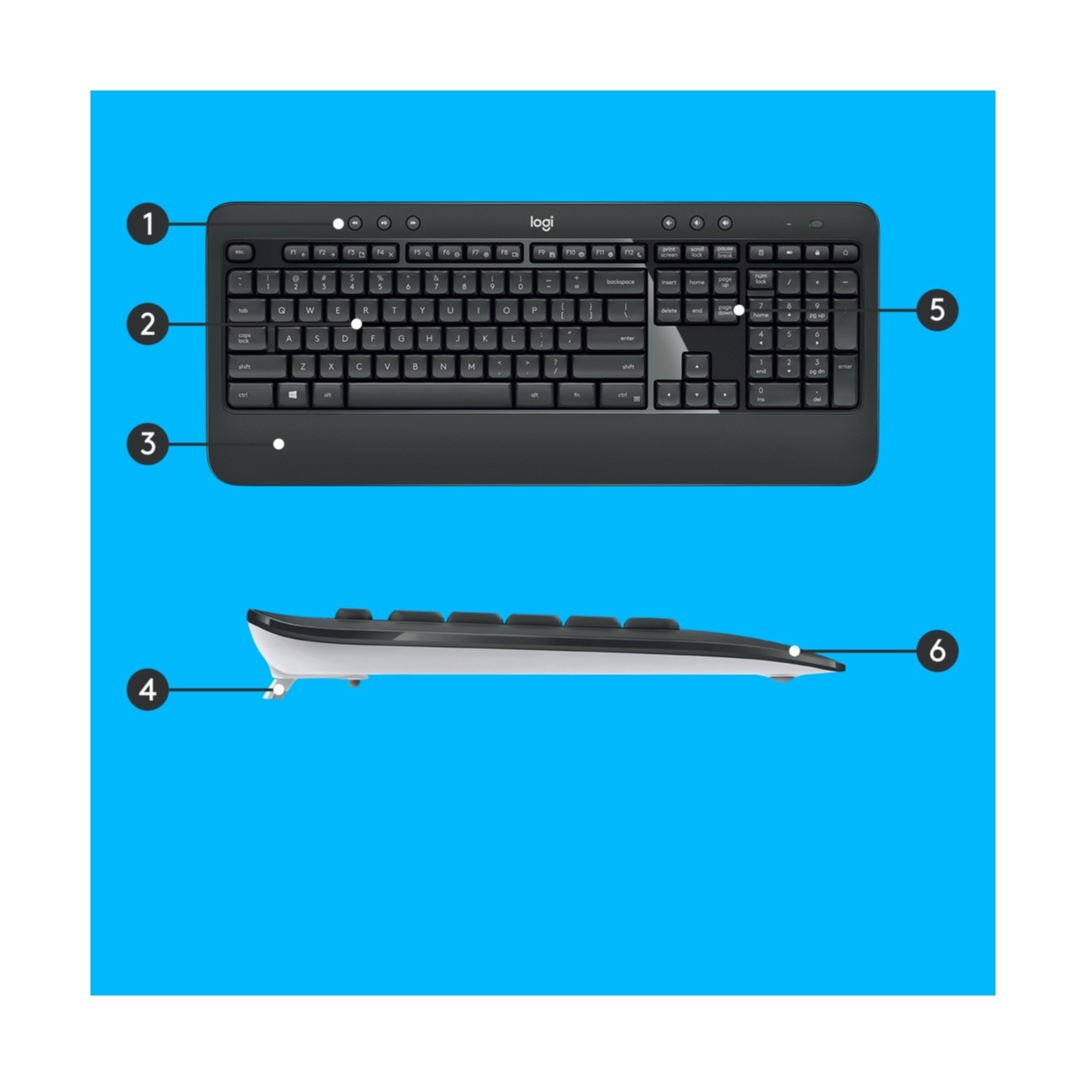Logitech Tastatur »920-008685«, (Fn-Tasten-Ziffernblock)