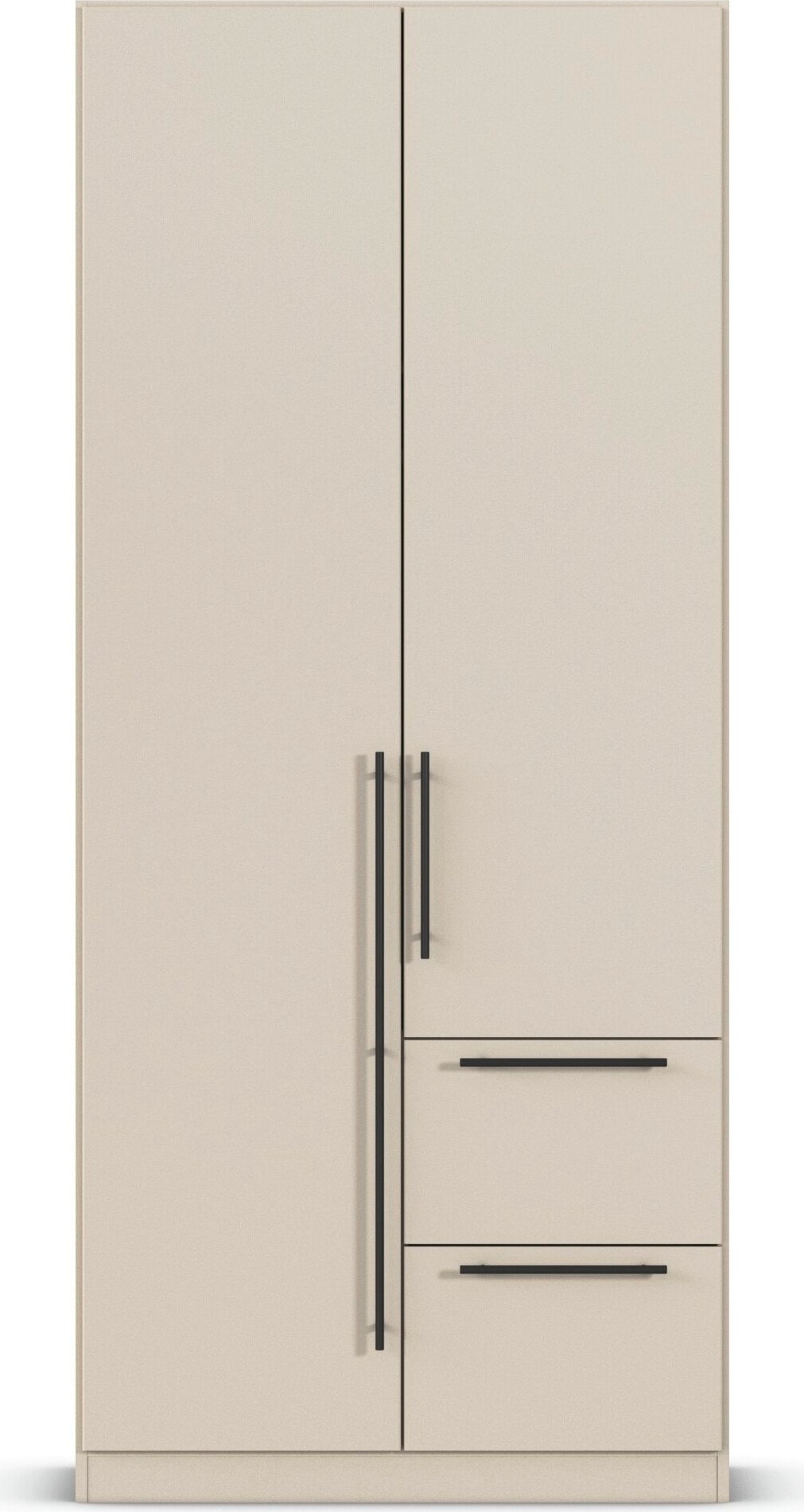 rauch Kleiderschrank »Drehtürenschrank Schrank Garderobe Wäscheschrank Schlafzimmer AVOLA«, (in 3 verschiedenen Ausstattungen BASIC/CLASSIC/PREMIUM), mit hochwertigen Stangengriffen aus Metall in Schwarz MADE IN GERMANY
