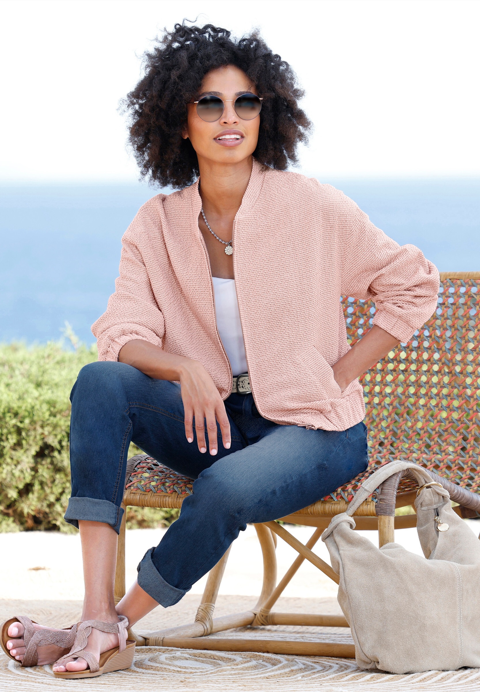 heine Jeansblazer »Blouson Blousonjacke in Bouclé-Qualität«