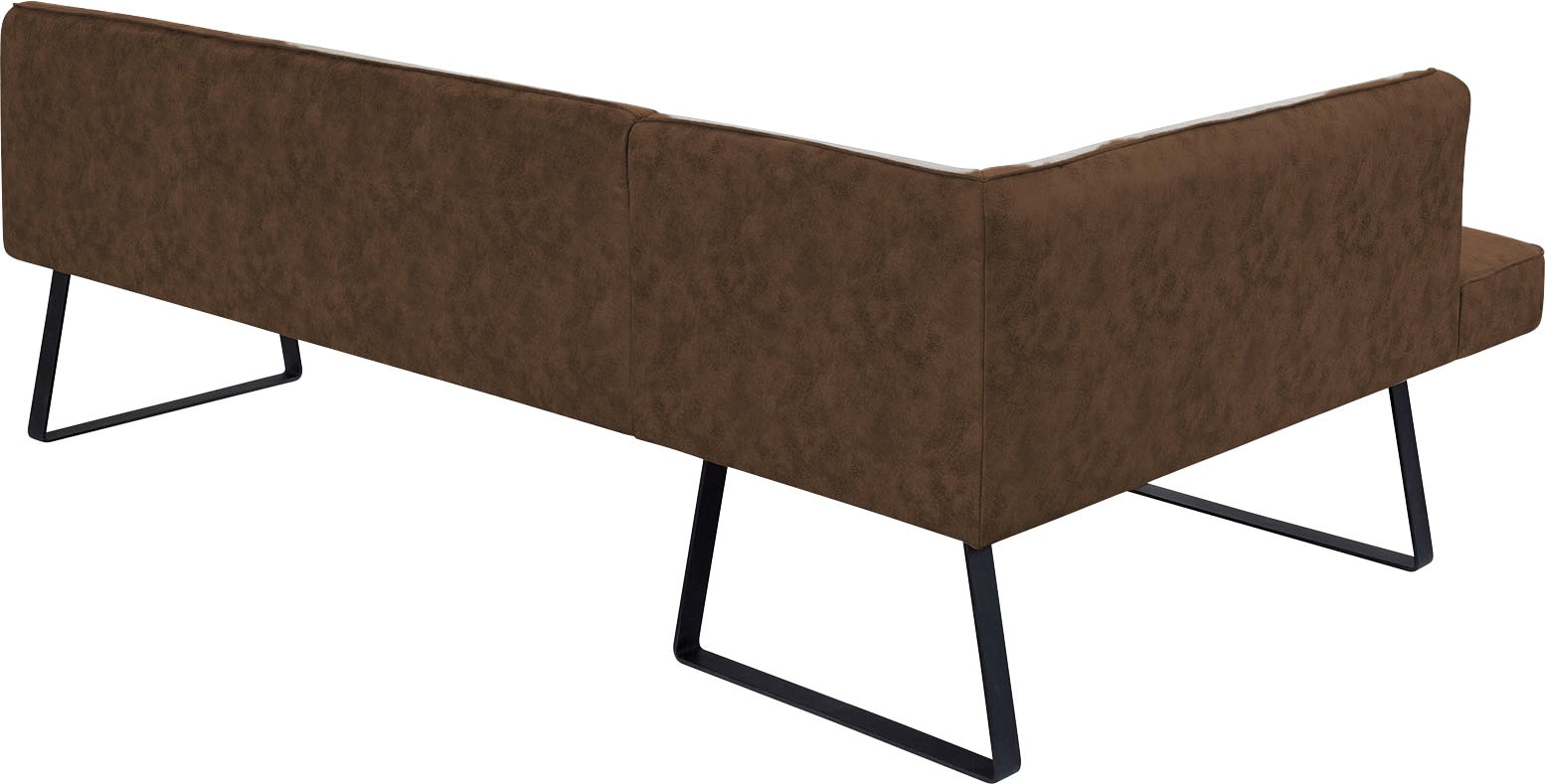 exxpo - sofa fashion Eckbank »Americano«, mit Keder und Metallfüßen, Bezug in verschiedenen Qualitäten