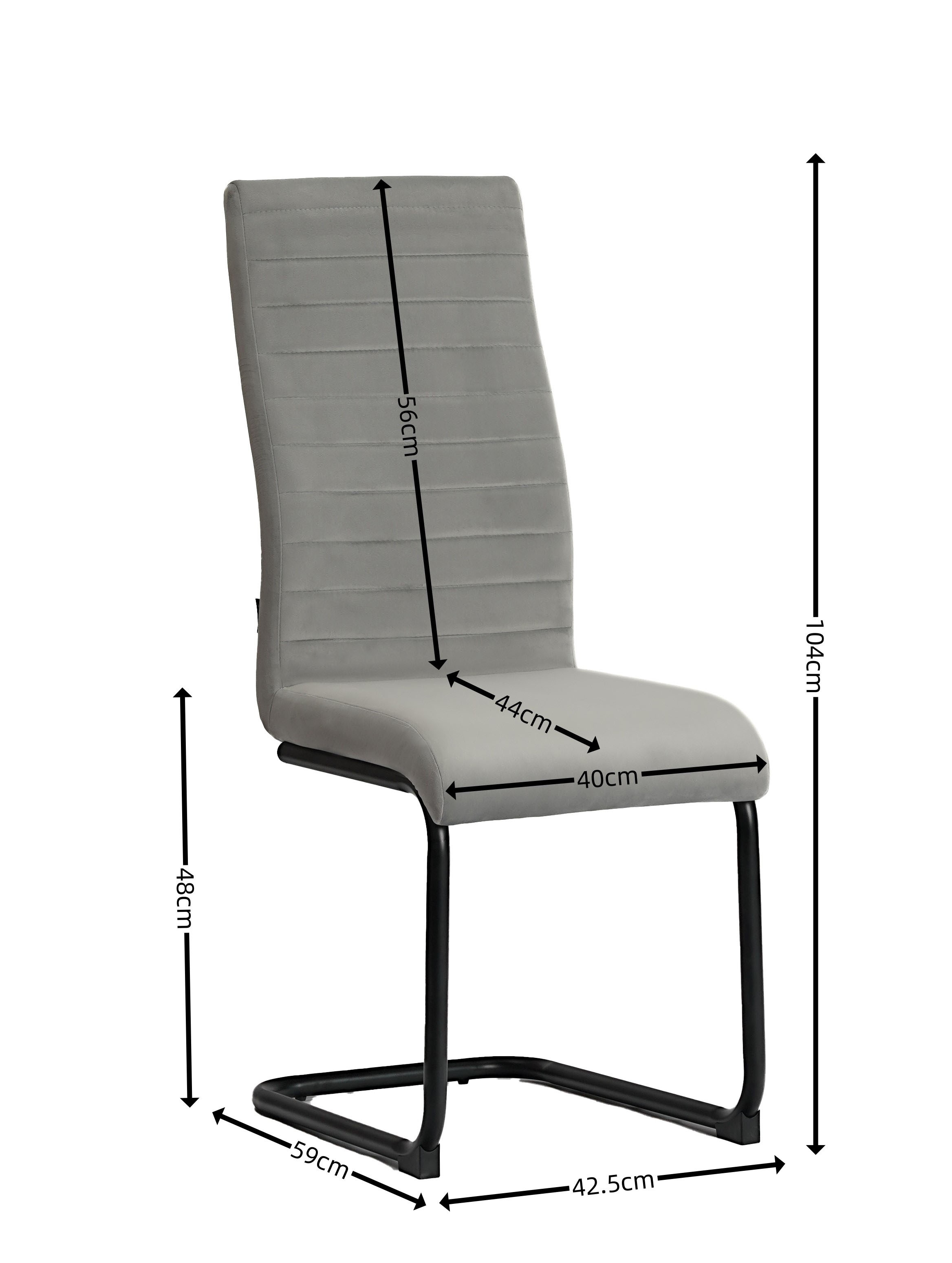 Home affaire Freischwinger »ELBACH, Küchenstuhl, 4-Fuß Stuhl, Freischwinger, OTTOs Choice«, (Set), 2 St., Samtvelours, TOPSELLER!, Polsterstuhl mit Metallgestell, pflegeleichtem Samtvelours