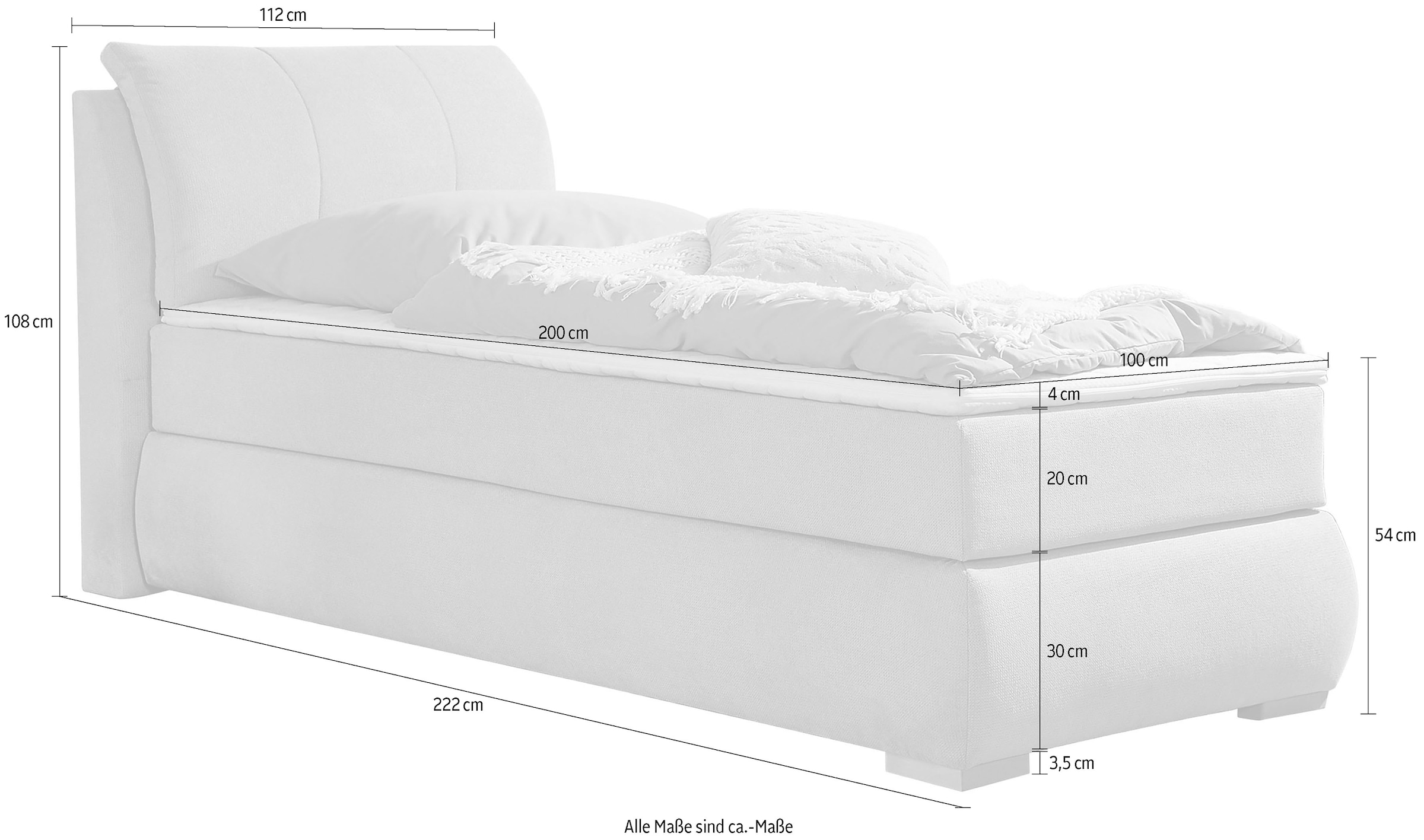 Home affaire Boxspringbett »Breitenthal«, abnehmbare Rückenkissen mit Klettband