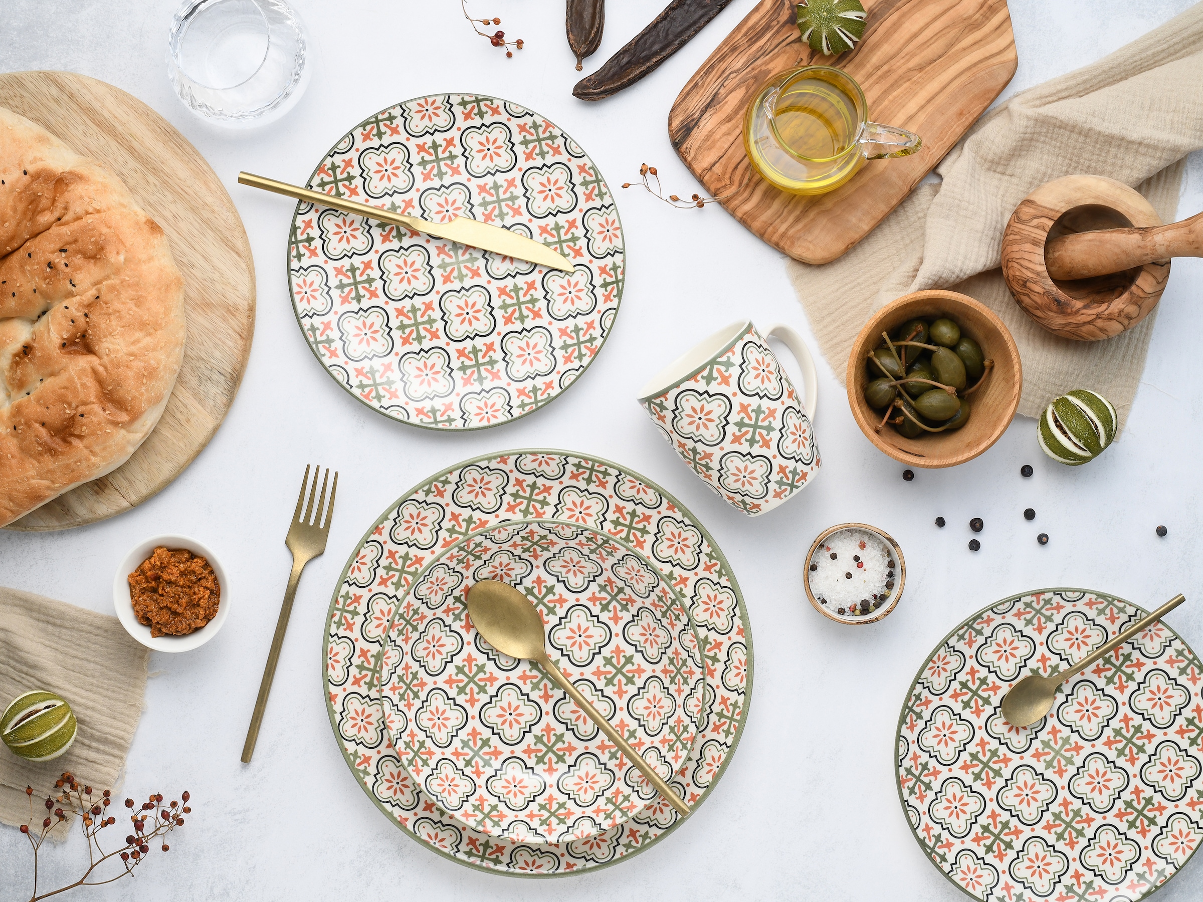 CreaTable Kombiservice »Rumi«, (Set, 16 tlg.), orientalisch mediterraner Stil