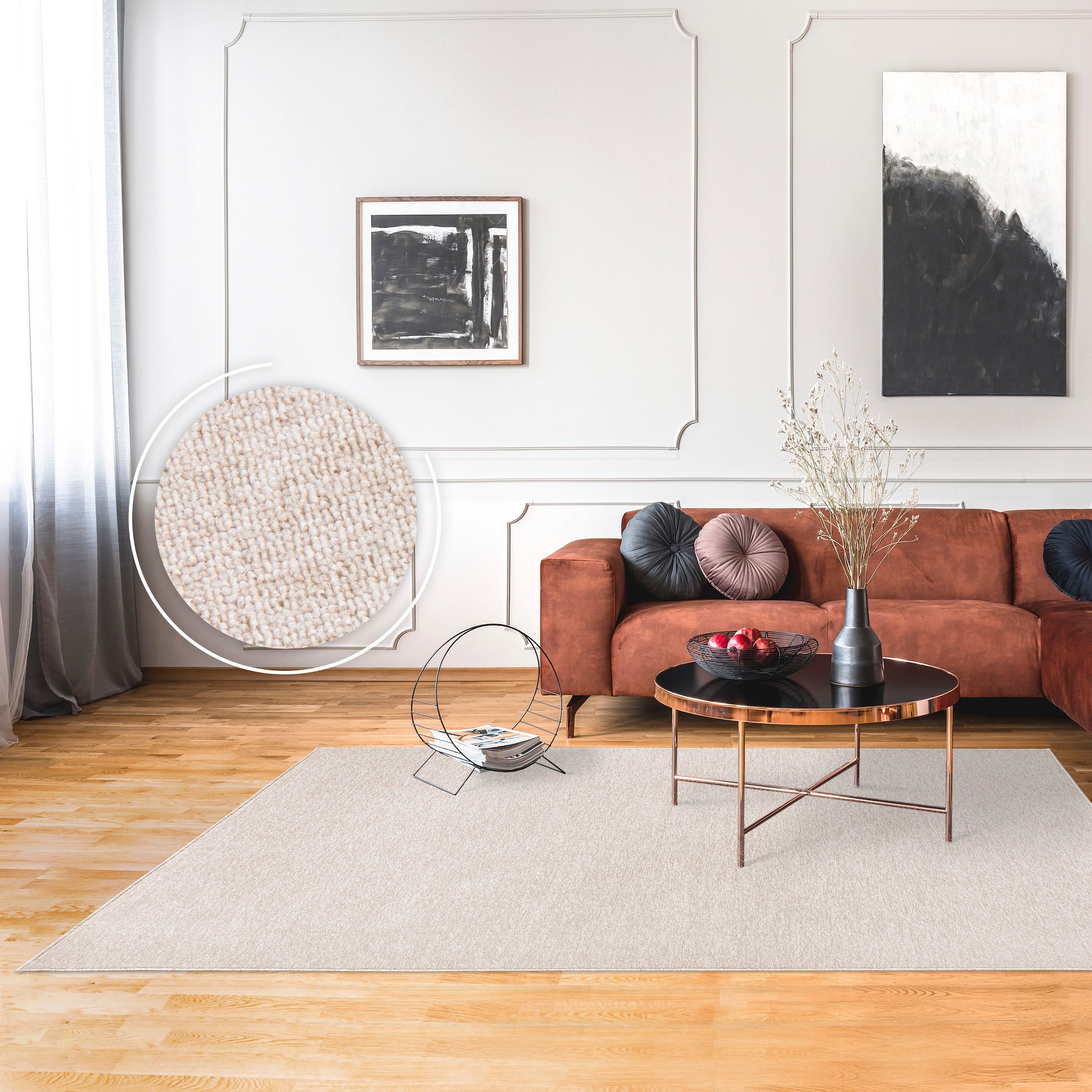 my home Teppich »Stina«, rechteckig, Teppiche online Muster, kaufen mit Hoch-Tief-Effekt