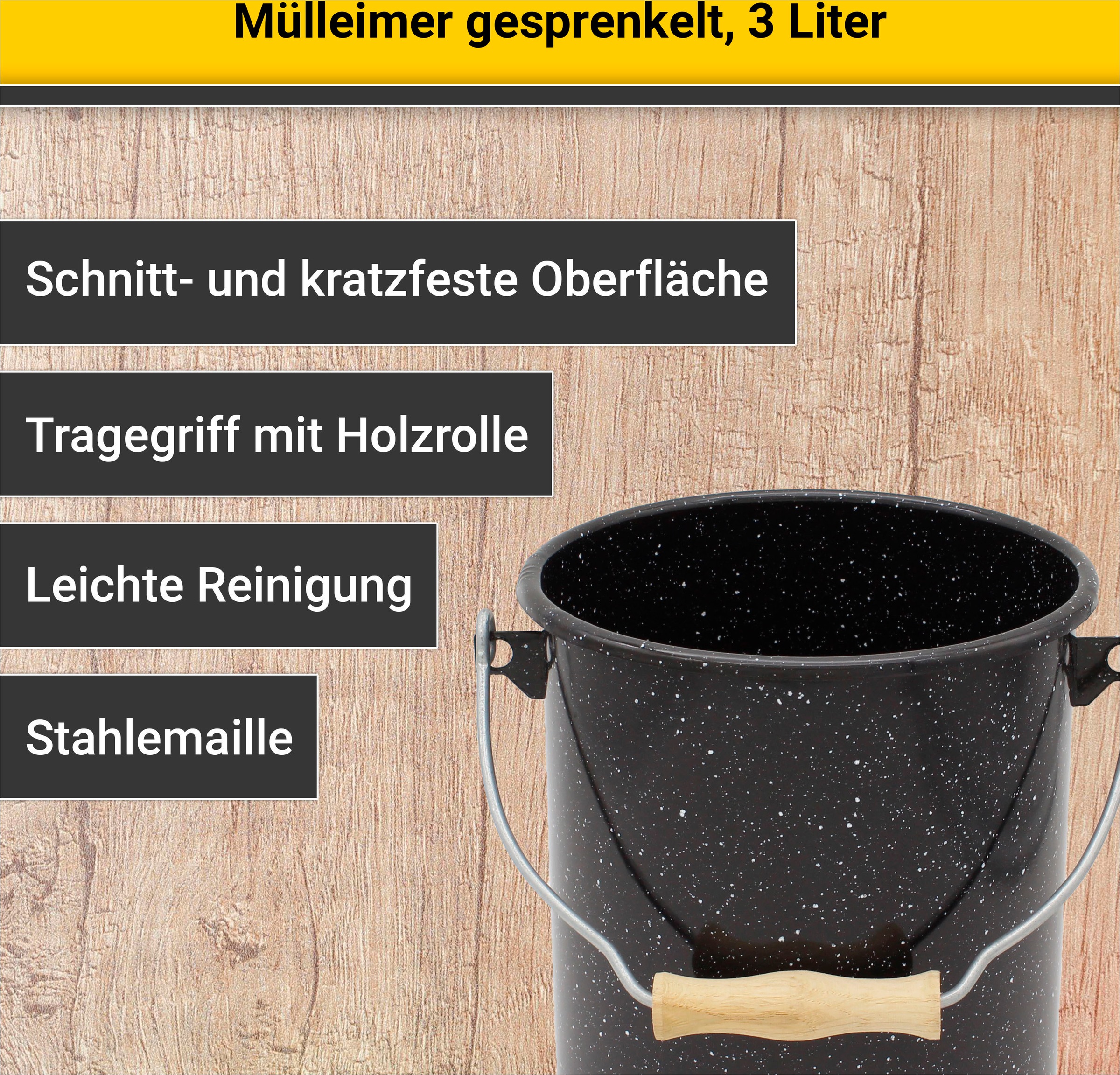 Krüger Mülleimer, schnitt- / kratzfeste Oberfläche, bakterienabweisend, extrem langlebig