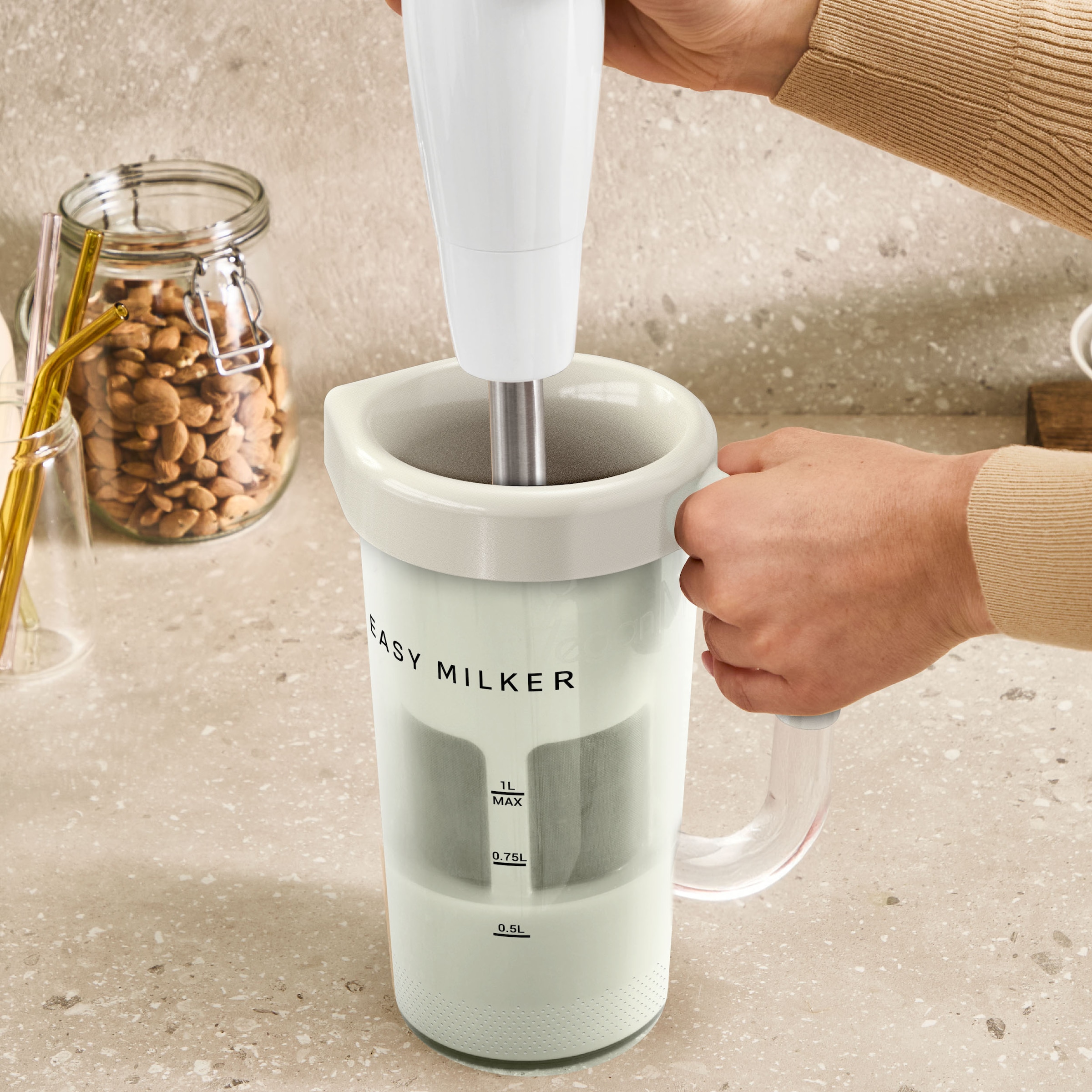 Tefal Zerkleinerer »Easy Milker« Pflanzenmilchzubereiter, kein Abfall, mit allen Stabmixern kompatibel