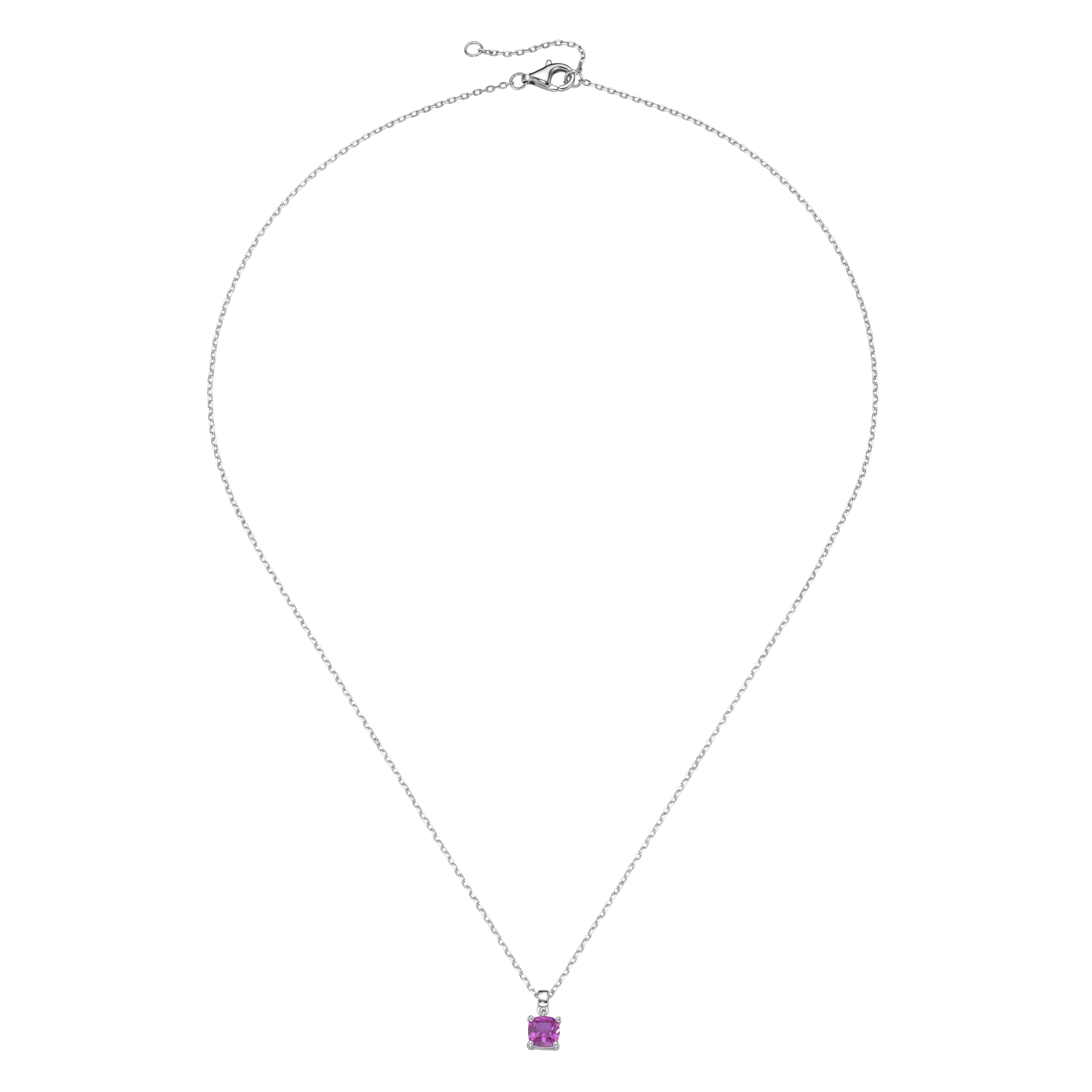 Smart Jewel Kette mit Anhänger »Kette lila Zirkonia o. synth. Korund blau o. fuchsia, Silber 925«