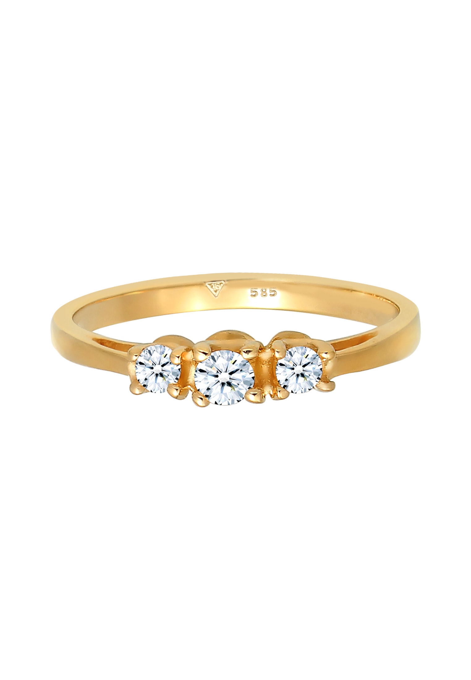Elli DIAMONDS Verlobungsring »Ring Diamant Weiß Brillantschliff (0.023 ct) 585 Gelbgold«