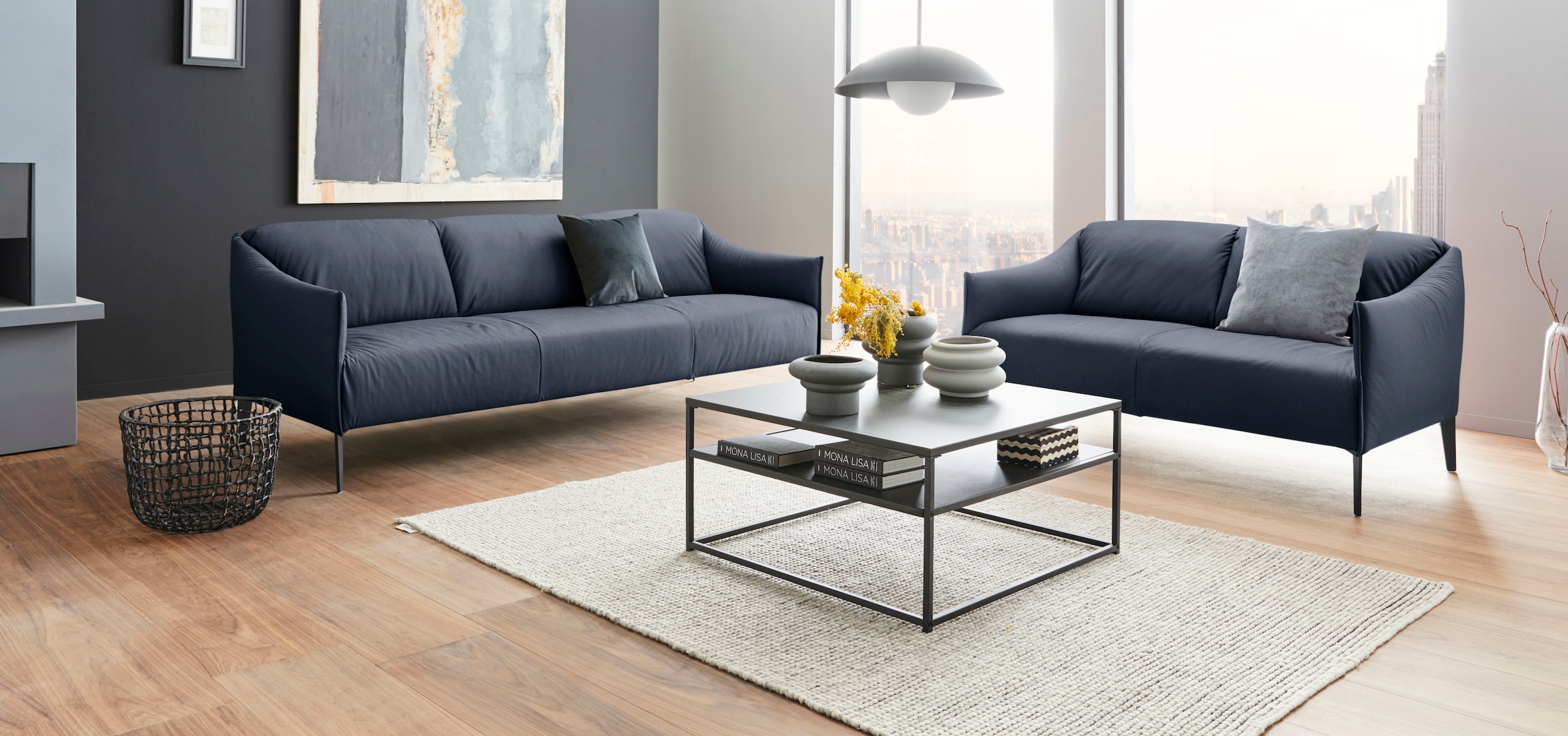 W.SCHILLIG 2-Sitzer »sally« mit Metall-Winkelfüßen in Schwarz pulverbeschichtet, Breite 154 cm