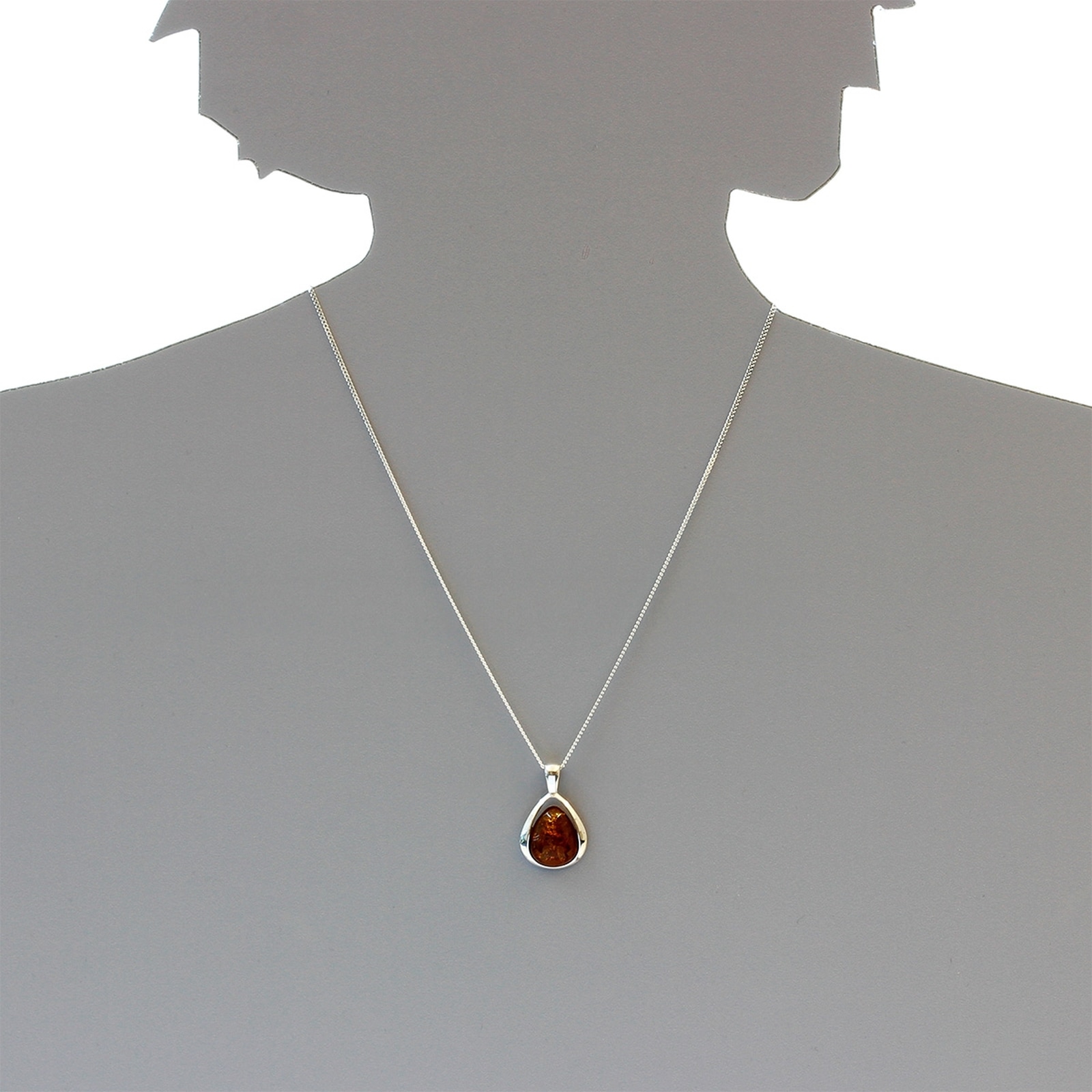 OSTSEE-SCHMUCK Kette mit Anhänger »- Angelina - Silber 925/000 - Bernstein«
