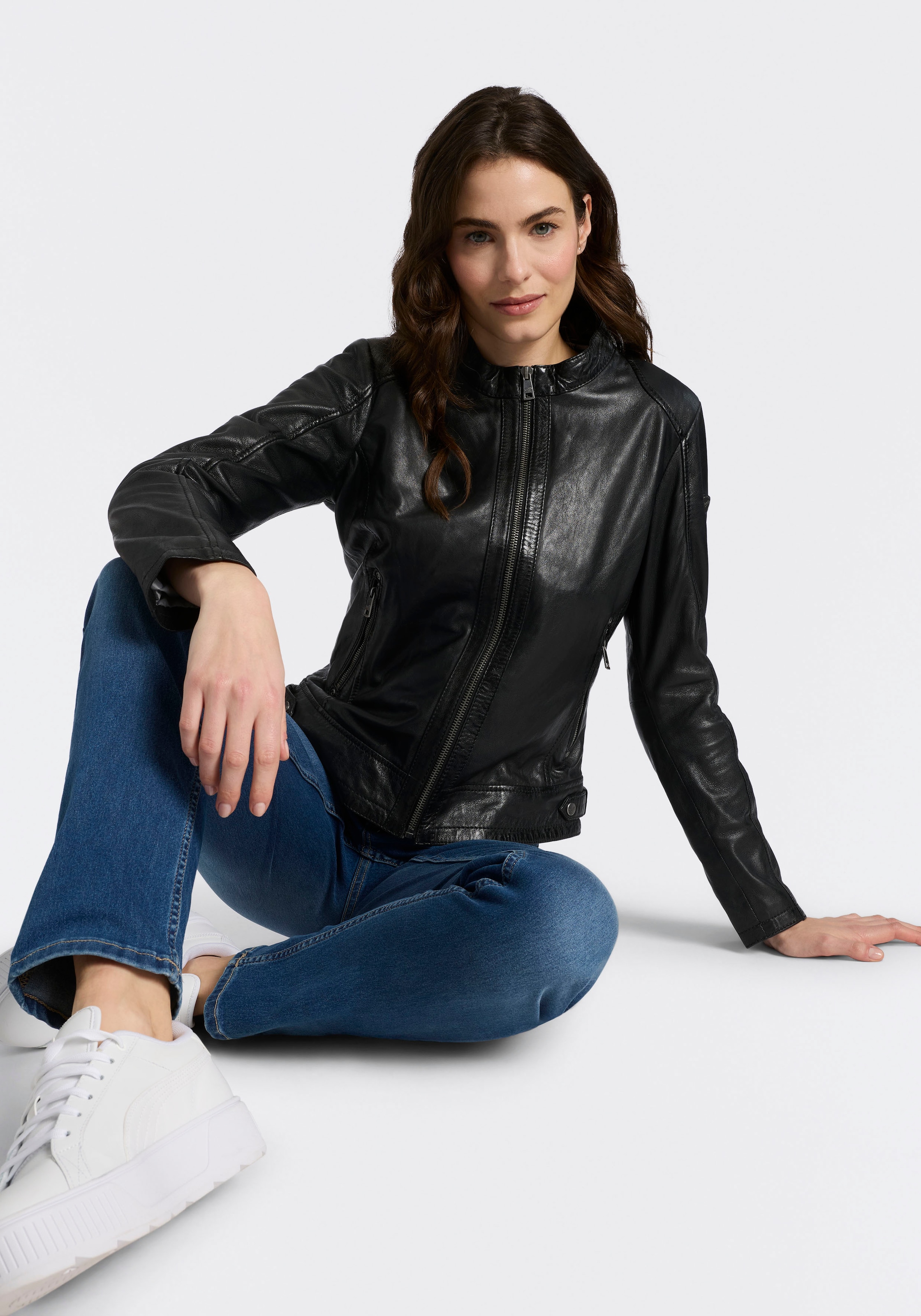 Mauritius Lederjacke »MWYouvie« mit Stehkragen