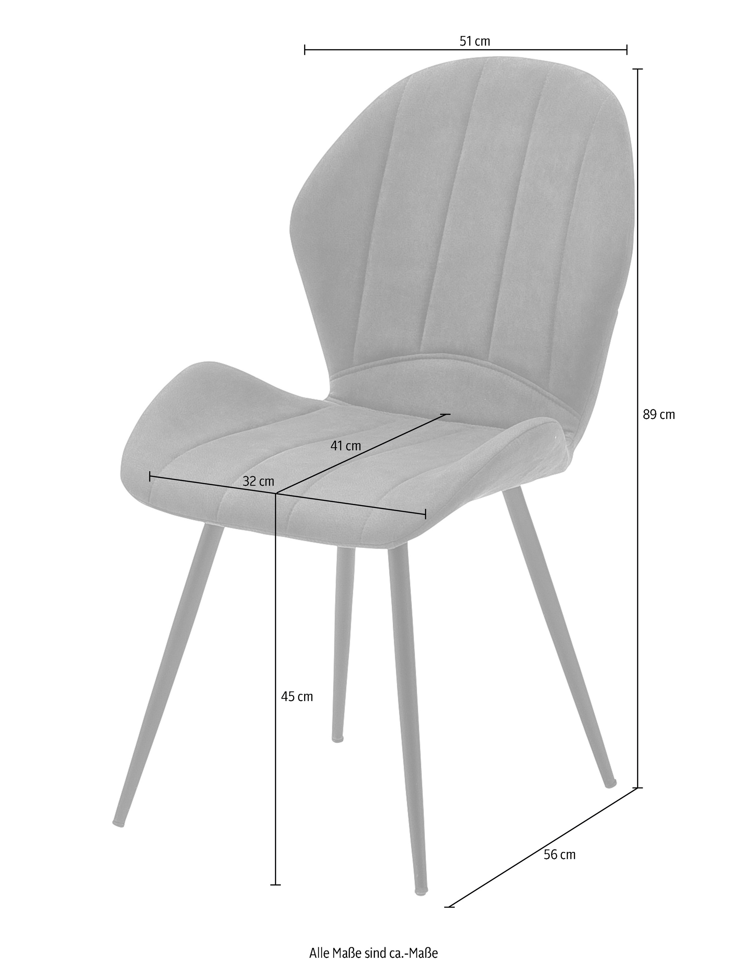 MCA furniture 4-Fußstuhl »Lima«, (Set), 2 St., 2er Set Stühle mit Stoffbezug im Antiklook, Stuhl belastbar bis 120 kg