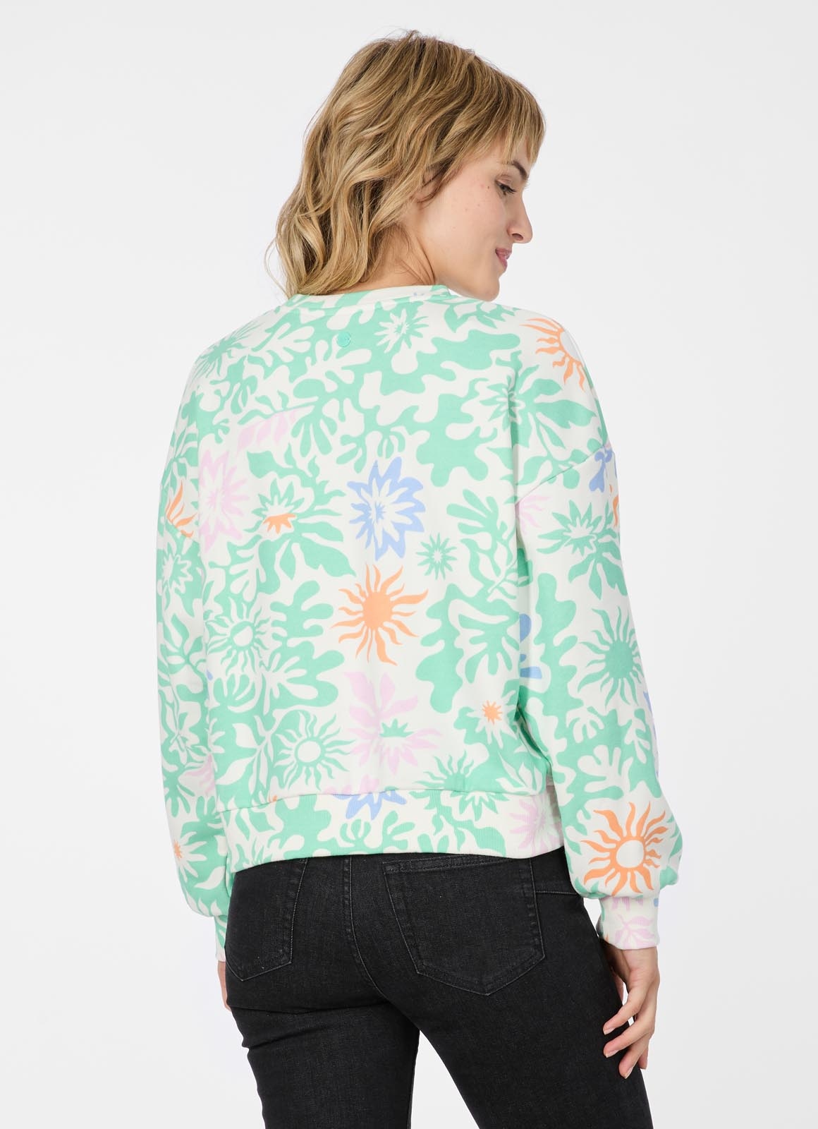 Ragwear Sweatshirt »WUSS PRINT«, Elastische Baumwollmischung und softem Finish mit Allover-Print
