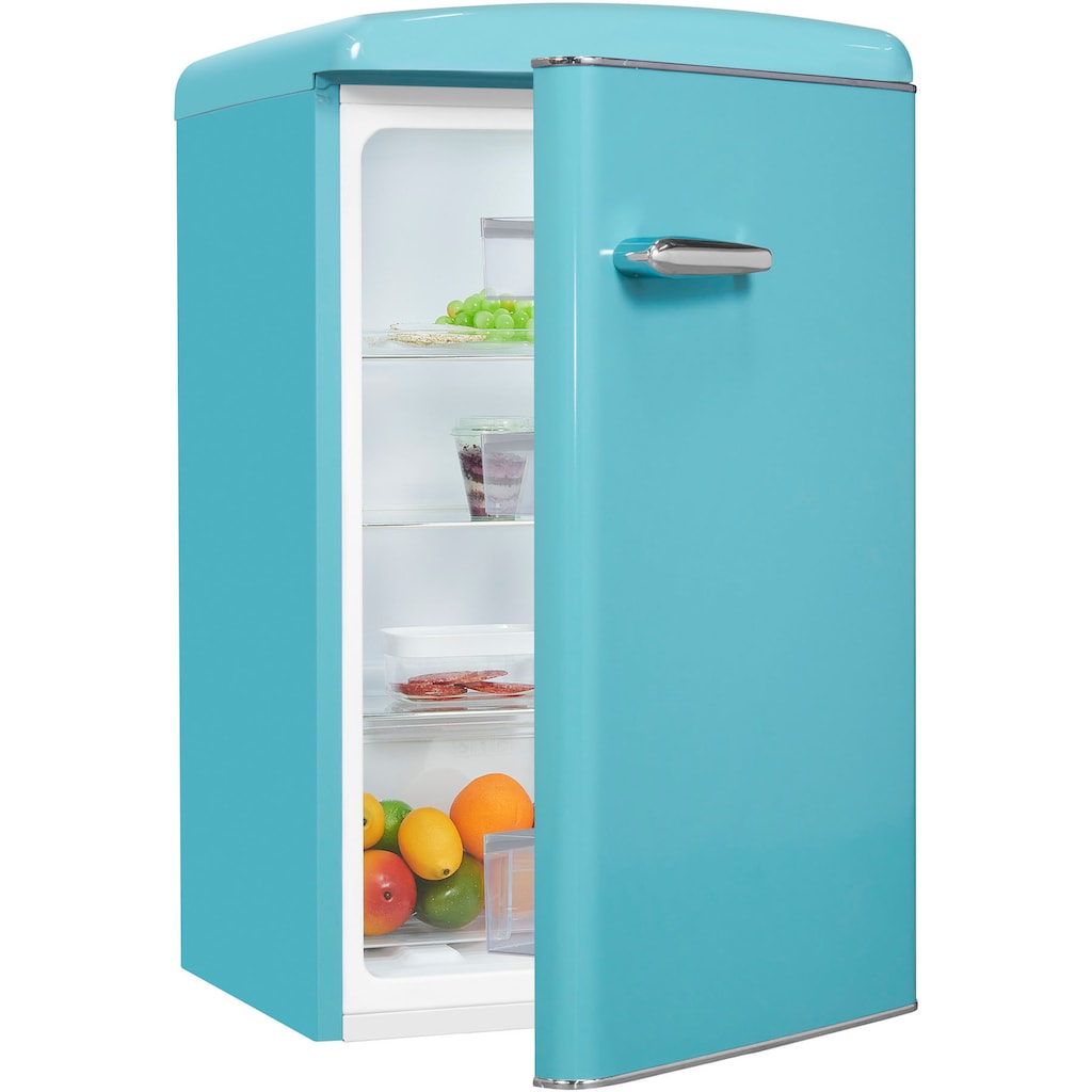 exquisit Kühlschrank »RKS120-V-H-160F«, RKS120-V-H-160F taubenblau, 89,5 cm hoch, 55 cm breit, 122 L Volumen