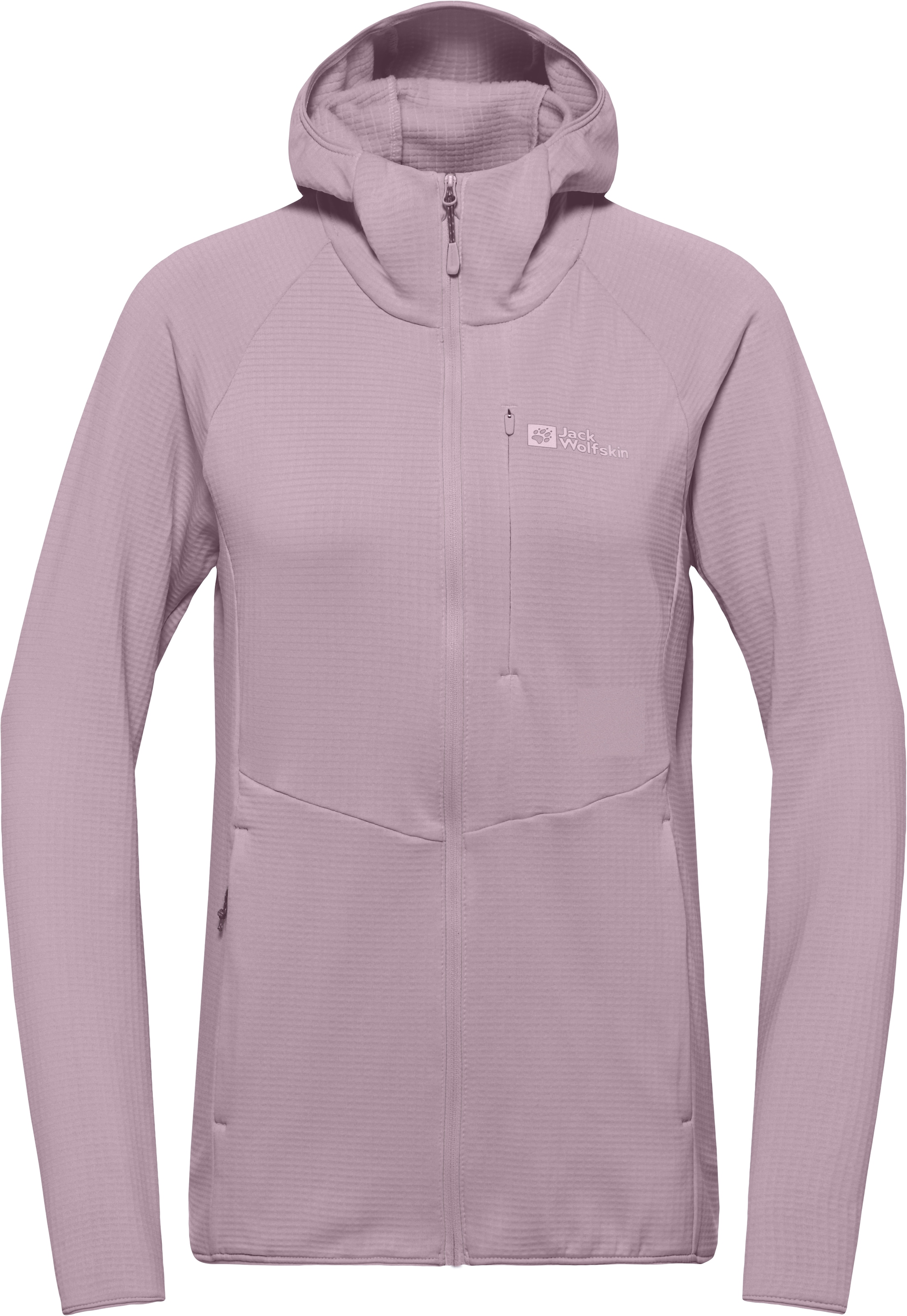 Jack Wolfskin Kapuzenfleecejacke »KOLBENBERG HOODED FZ W«, Gitterfleece, Übergangsjacke, Atmungsaktiv