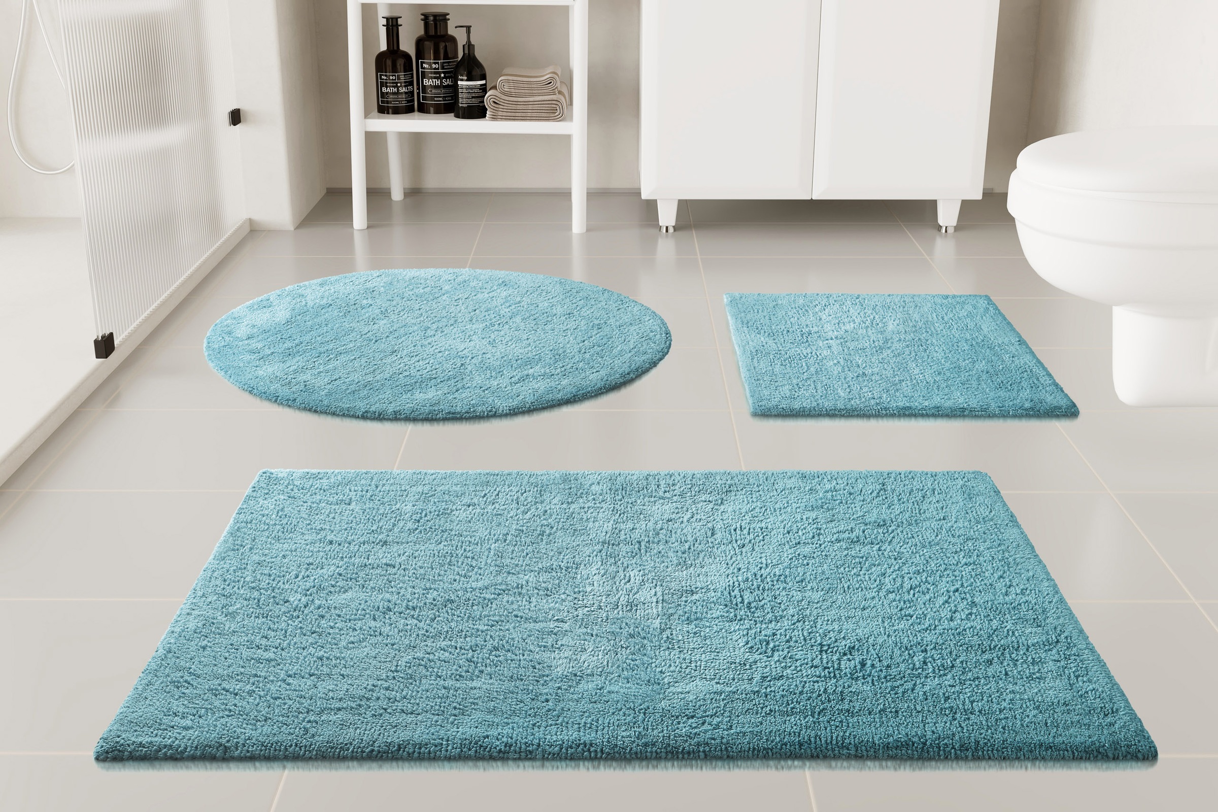 OTTO home Badematte »Selenne« Höhe 20 mm rutschhemmend beschichtet fußbodenheizungsgeeignet Badteppich, getuftet, modern, Uni, antirutsch, flauschig, Baumwolle