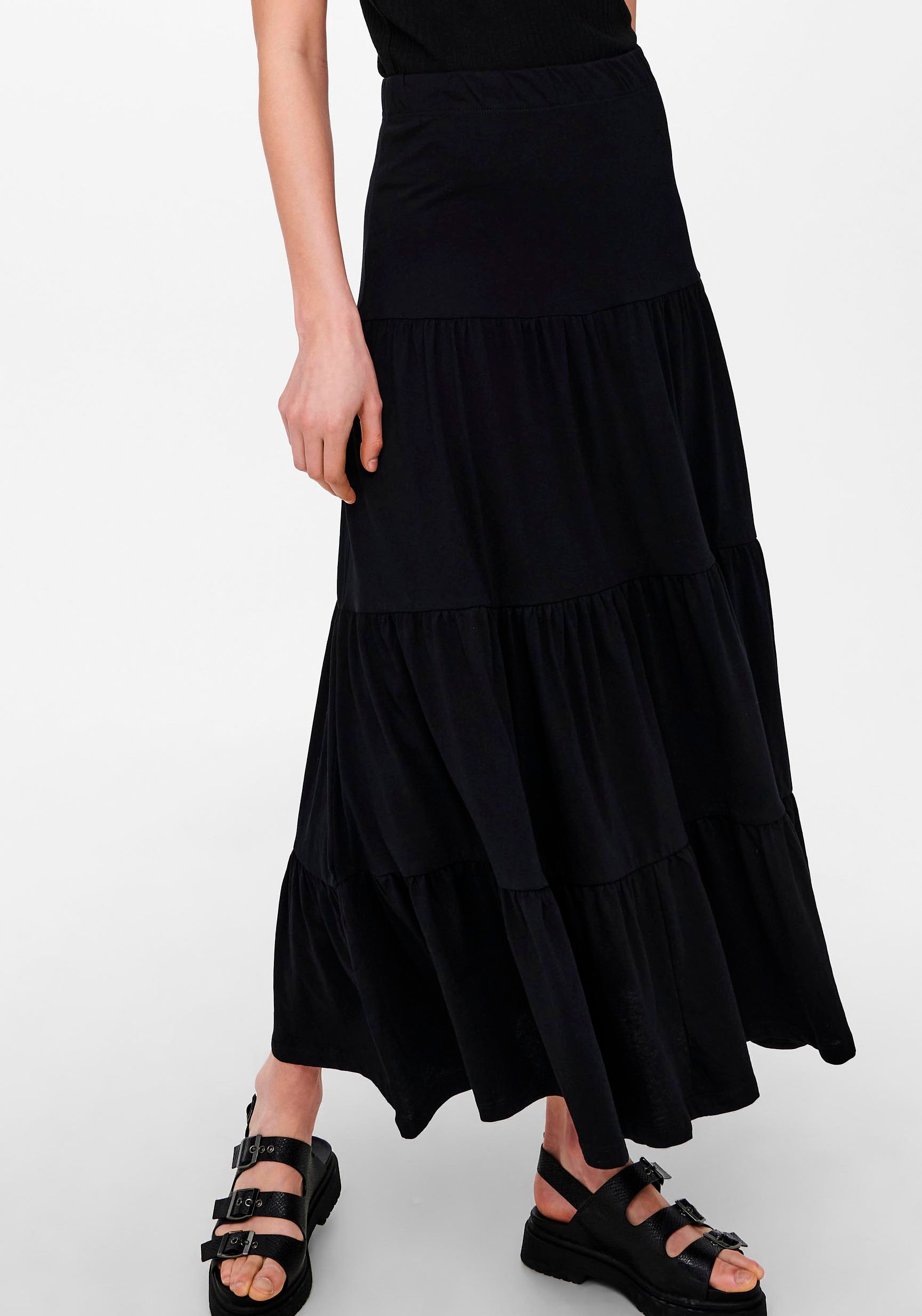 ONLY Maxirock »ONLMAY MAXI SKIRT« Baumwolle, mit Volant