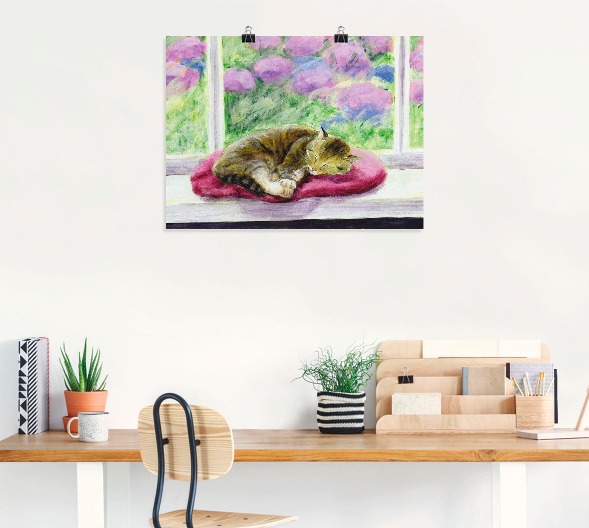 Artland Wandbild »Katze auf Gartenfensterbank« Haustiere 1 Stk. tlg. als Poster, Wandaufkleber in verschied. Größen