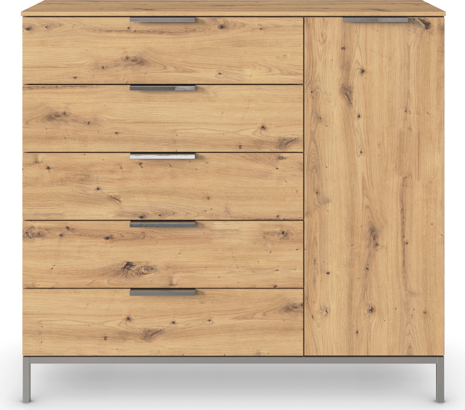 rauch Kombikommode »Kommode Türkommode Sideboard Kombikommode FLIPP« Breite 120 cm mit 2 Einlegeböden,  1-türig mit  5 Schubladen und Soft-Close-Funktion