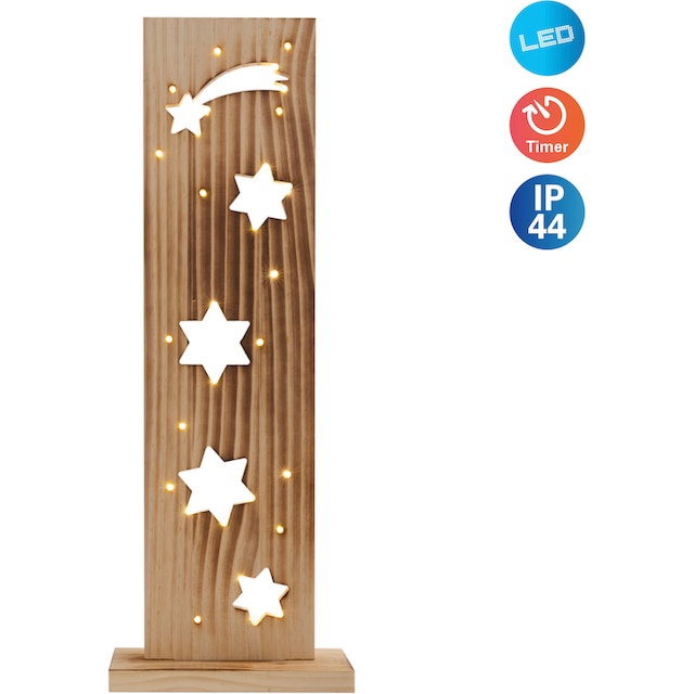 näve LED Dekoobjekt »Sterne, Weihnachtsdeko aus Holz«, Holz-Stehleuchte,  Höhe ca. 60 cm, Batteriebetrieben online kaufen | mit 3 Jahren XXL Garantie