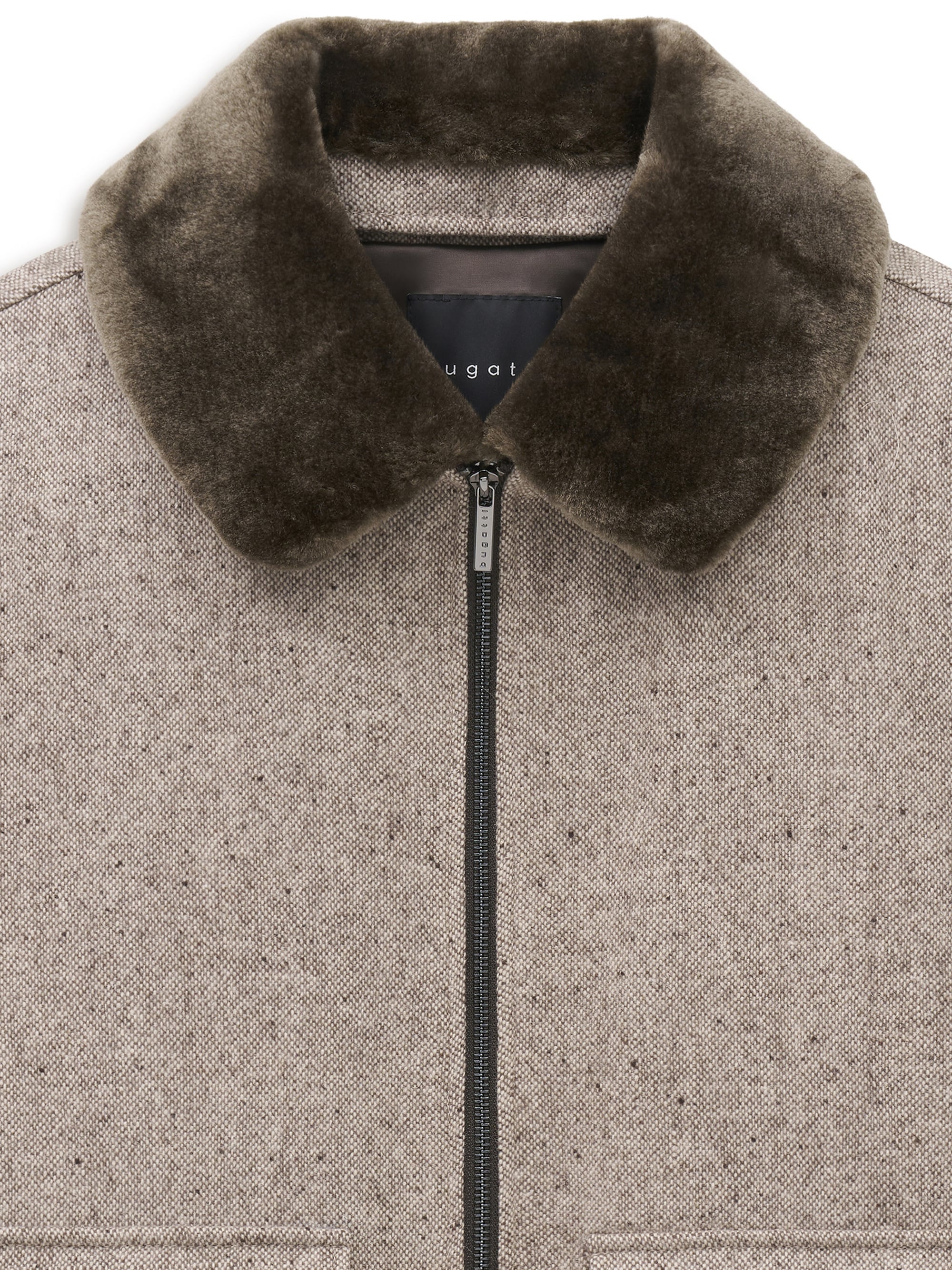 bugatti Blouson »Regular Fit« ohne Kapuze Regular Fit Wolle Fellkragen