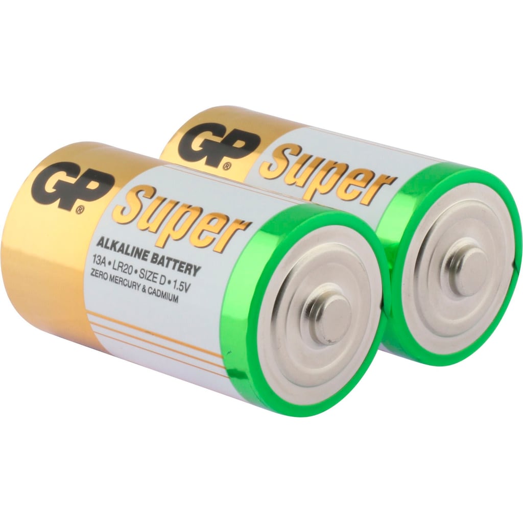 GP Batteries Batterie »2er Pack Super Alkaline D«, LR20, 1,5 V, (Set, 2 St.)