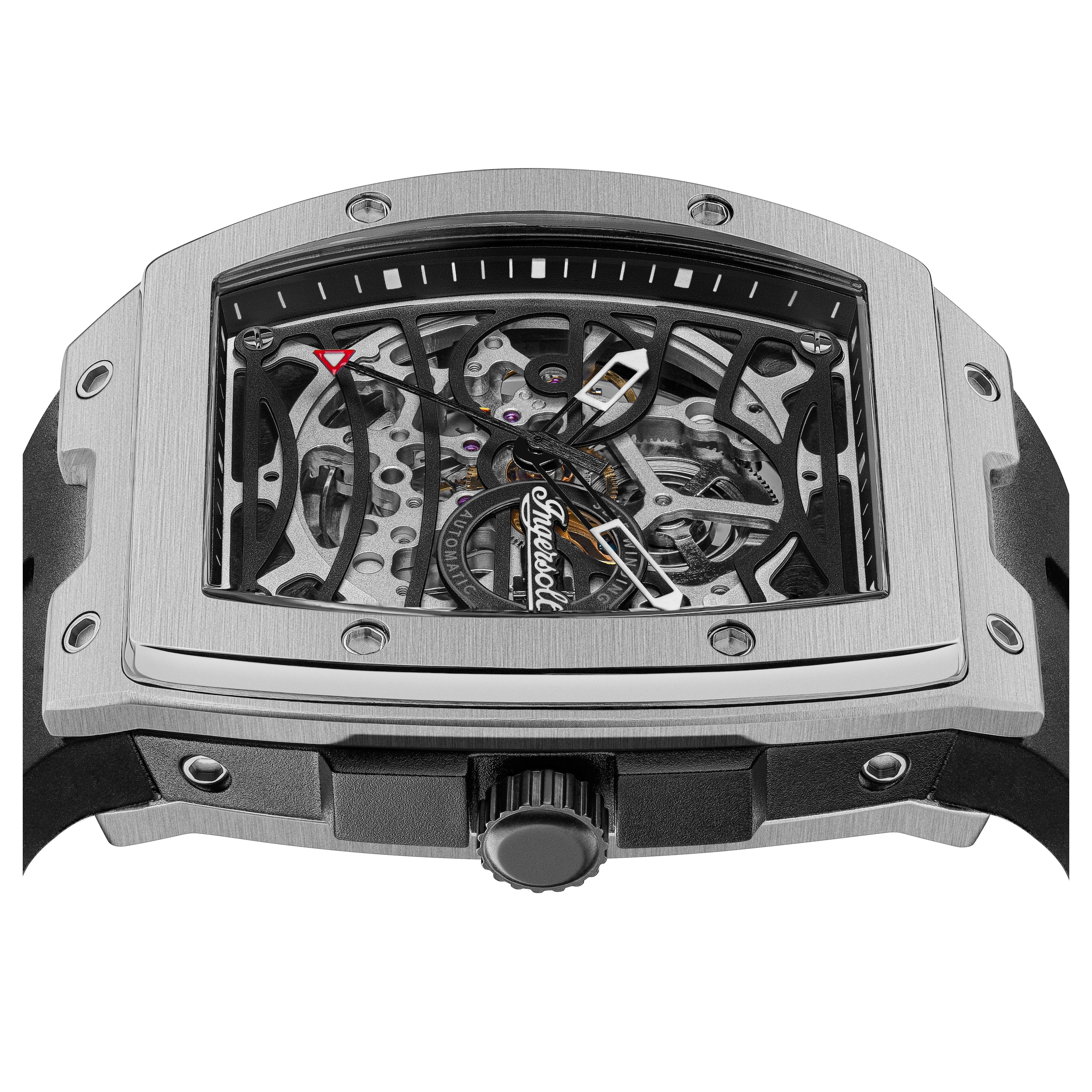 Ingersoll Automatikuhr »The Challenger« Armbanduhr, Herrenuhr, Mechanische Uhr, Silikonarmband, analog