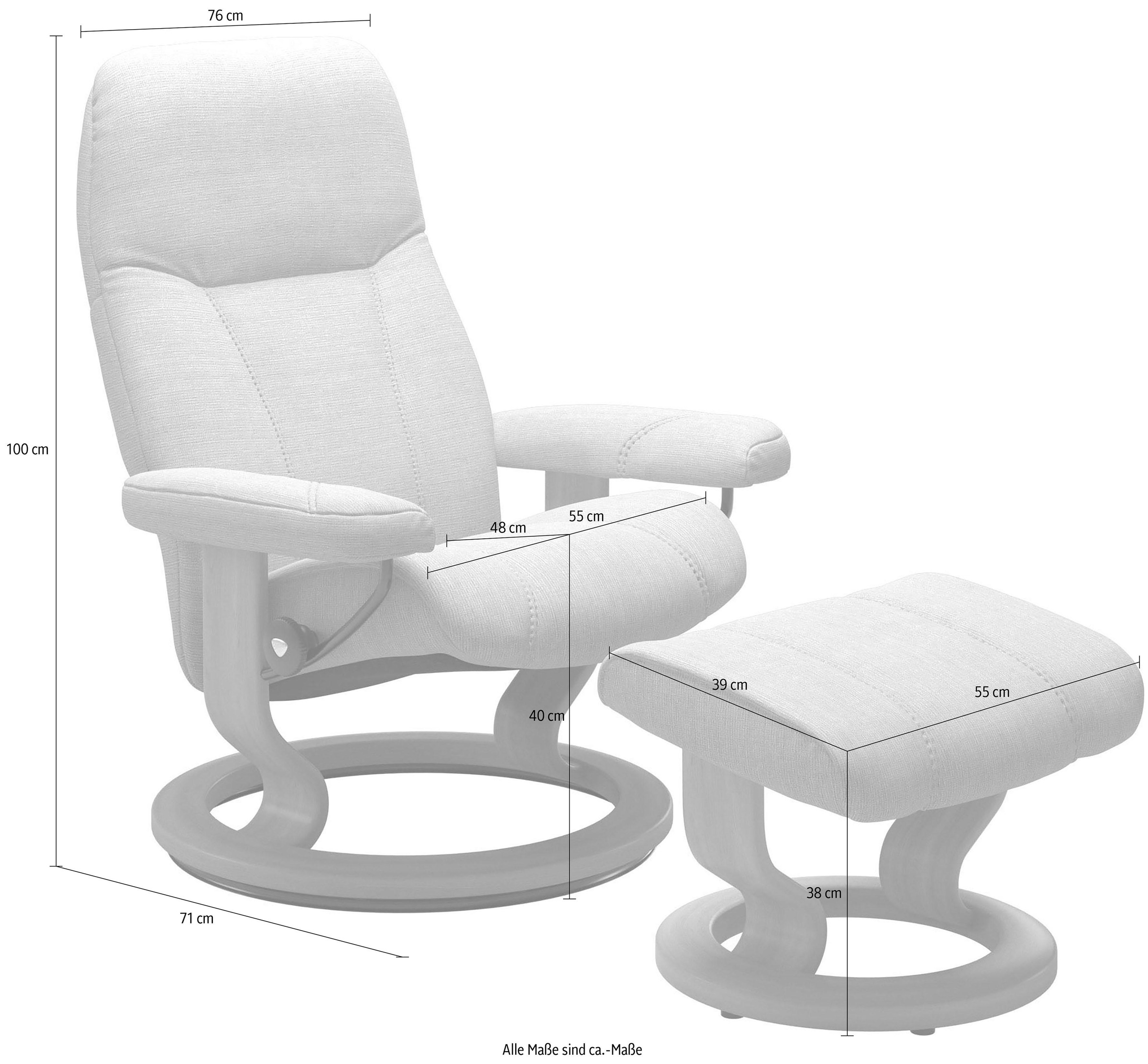 Stressless® Relaxsessel »Consul«, (Set, Relaxsessel mit Hocker), mit Hocker, mit Classic Base, Größe M, Gestell Braun