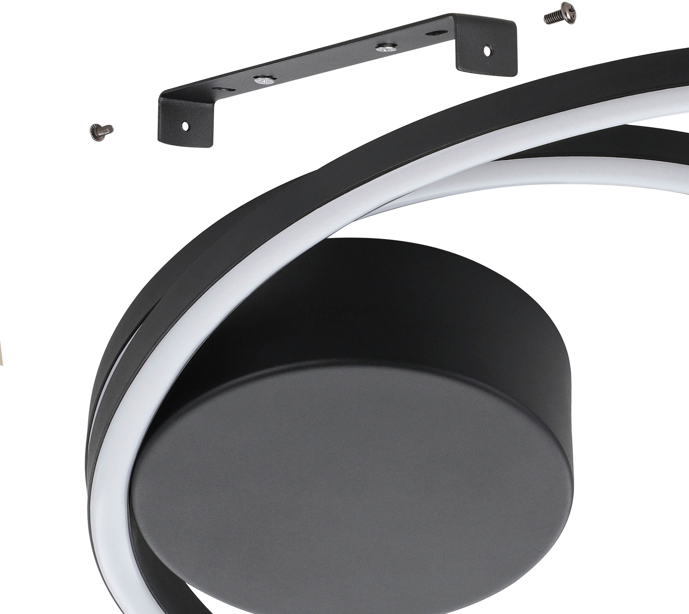 EGLO Deckenleuchte »RUOTALE«, Leuchtmittel LED-Modul | LED fest integriert, Deckenleuchte in schwarz aus Alu, Stahl - 36W - Warmweiß
