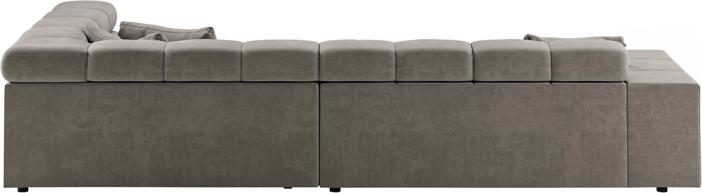 INOSIGN Ecksofa »Ancona incl. Kopfteilverstellung, Zierkissen Breite 319cm, L-Form«, wahlweise motorische Sitztiefenverstellung, auch in Cord + Easy Care