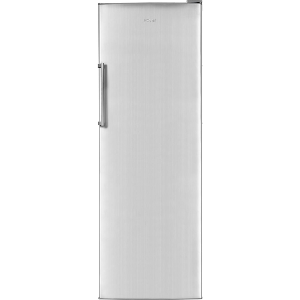 exquisit Kühlschrank »KS350-V-H-040E«, KS350-V-H-040E inoxlook, 173 cm hoch, 60 cm breit