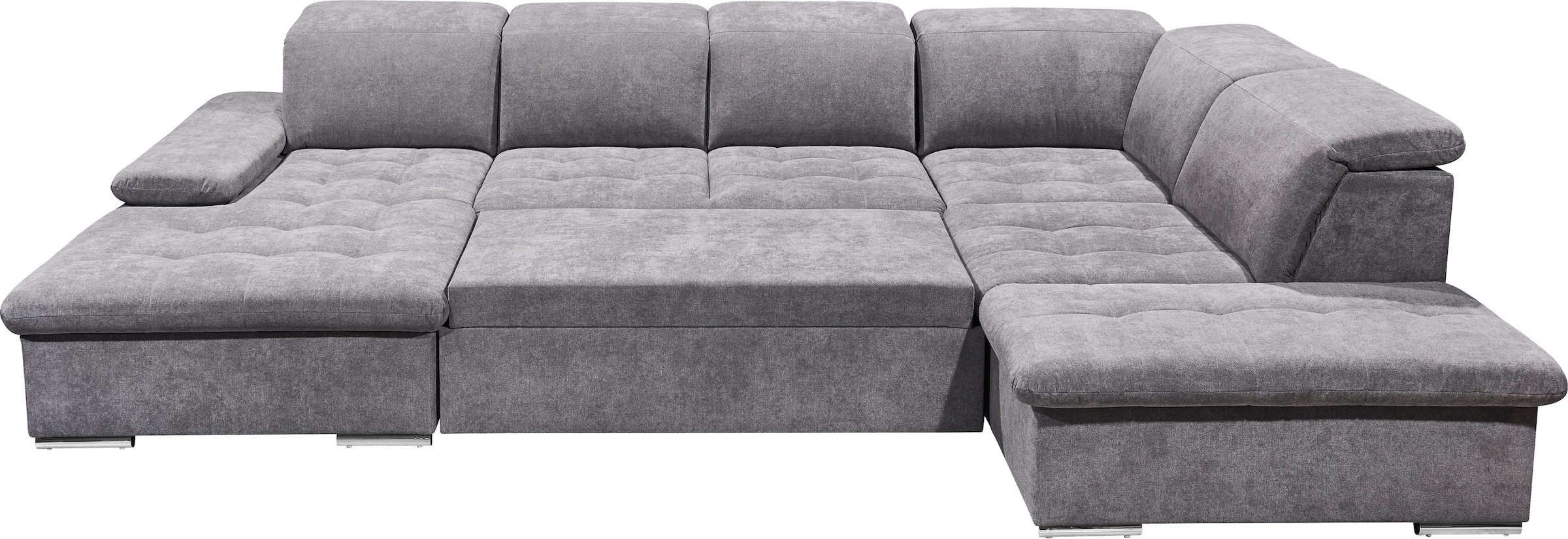 ED EXCITING DESIGN Wohnlandschaft Wayne, mit Bettfunktion, Bettkasten und Nierenkissen.  1 Armteil- und 5 Kopfteilverstellungen