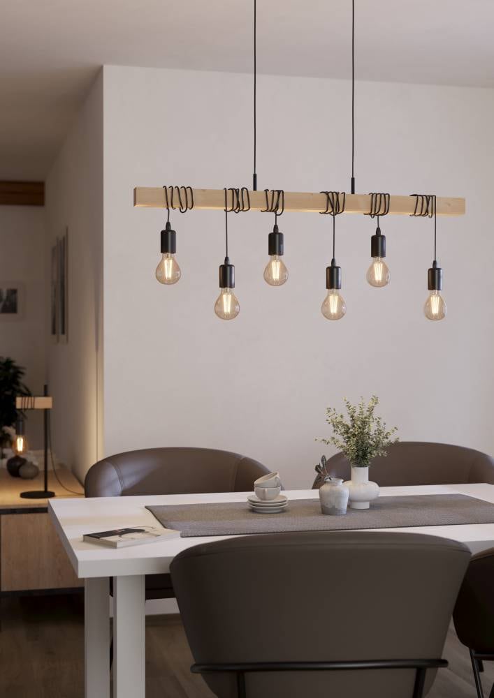 EGLO Hängeleuchte »TOWNSHEND«, 6 flammig, Leuchtmittel E27 | ohne Leuchtmittel, Vintage Pendelleuchte im Industrial Design, Retro Hängelampe