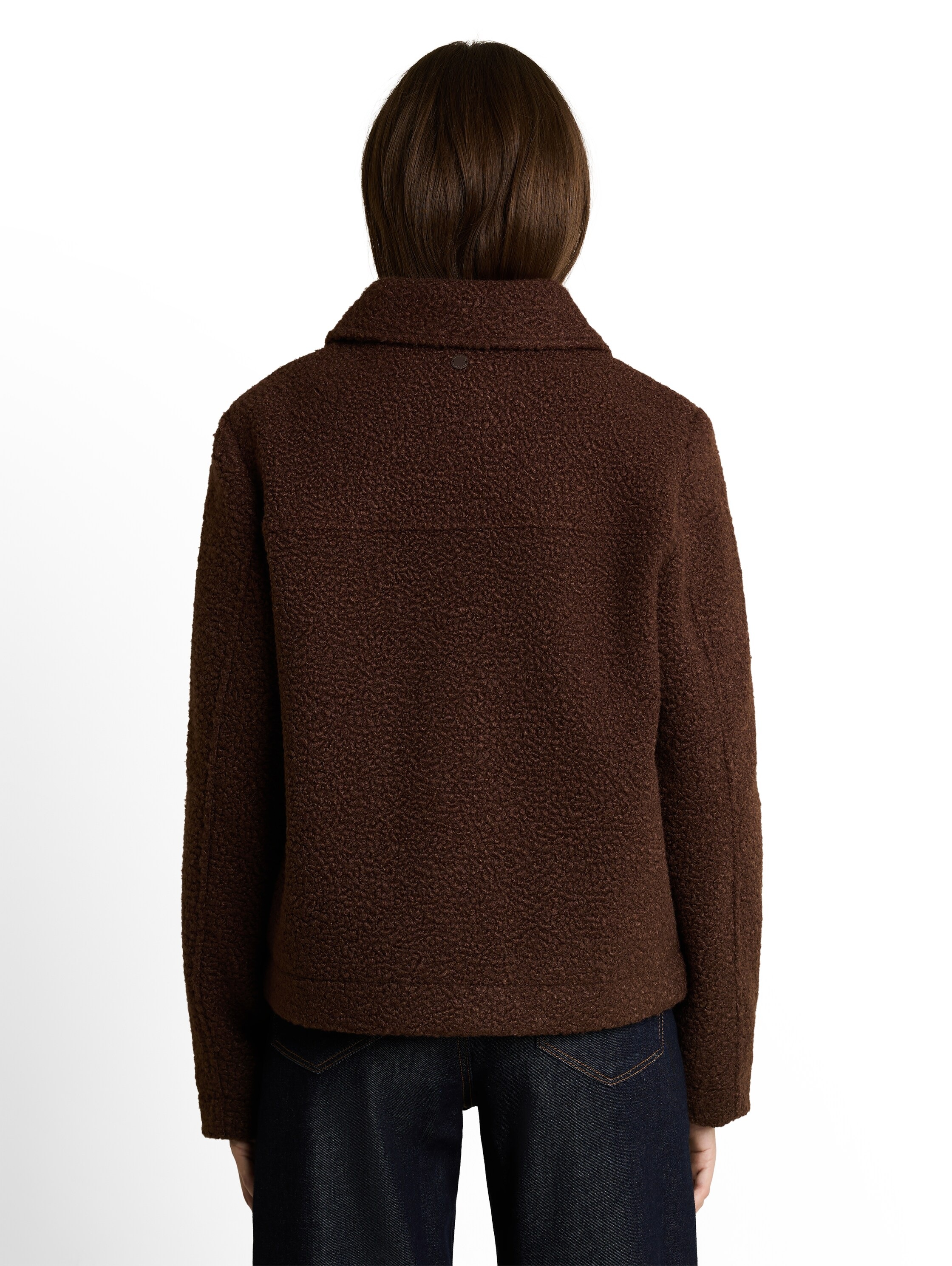 TOM TAILOR Fleecejacke ohne Kapuze mit Hemdkragen und Knopfleiste