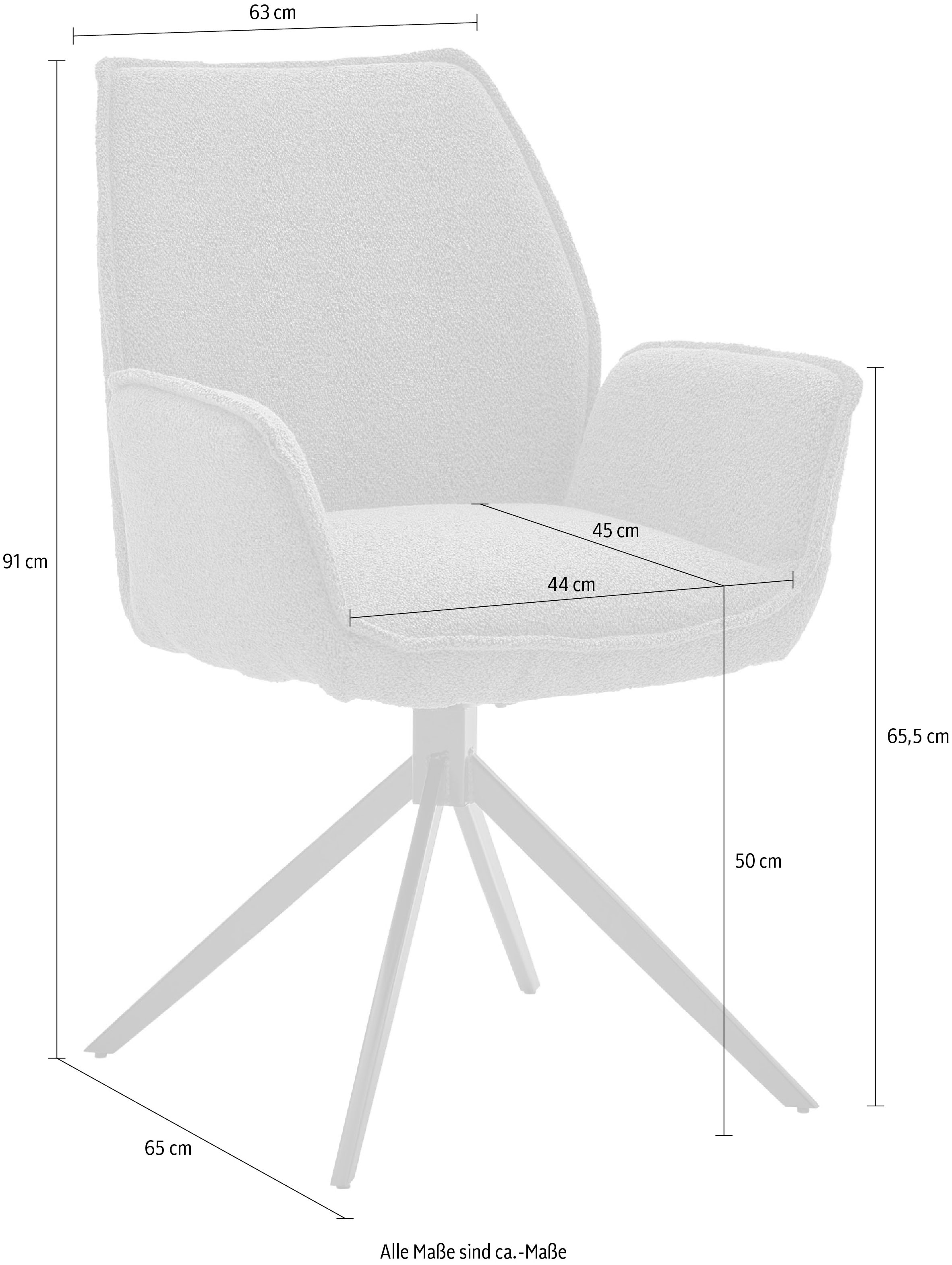 Musterring Esszimmerstuhl »Tiama«, (Set), 2 St., Cord, Stativgestell aus Eisen schwarz, 180° drehbar, Stoff Cord oder Bouclé
