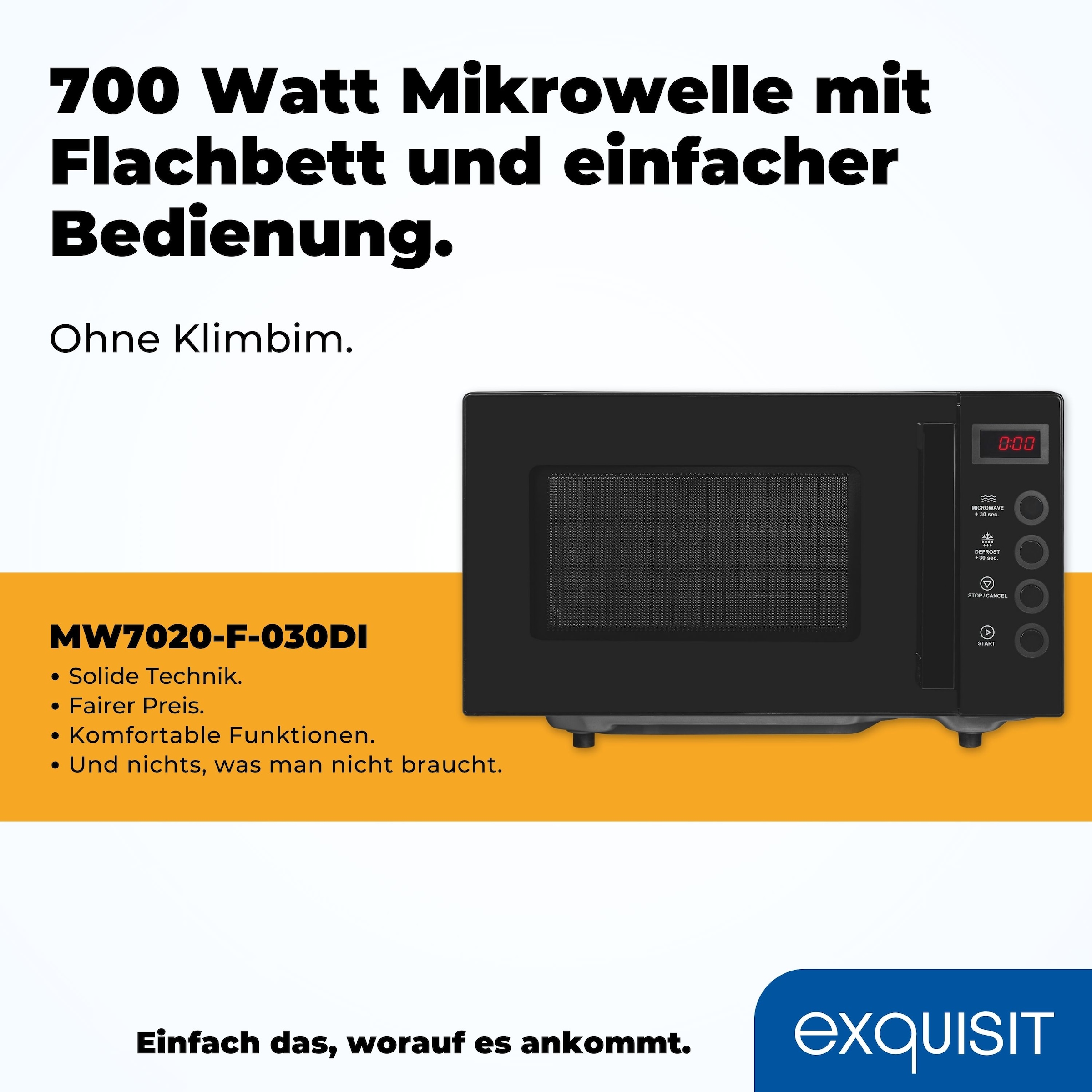 exquisit Mikrowelle »MW7020-F-030DI«, Mikrowelle, schwarz