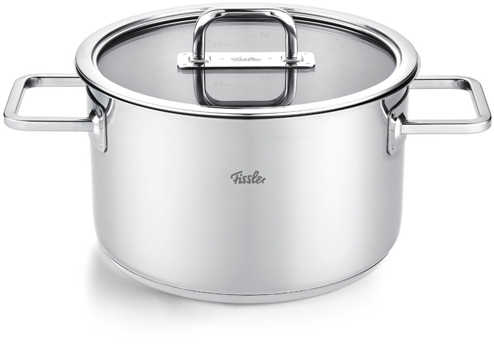 Fissler Topf-Set »Viseo® Pro« Set, 3 Kochtöpfe & 1 Bratentopf mit Deckel, 1 Stielkasserolle, 9 tlg. Edelstahl 18/10