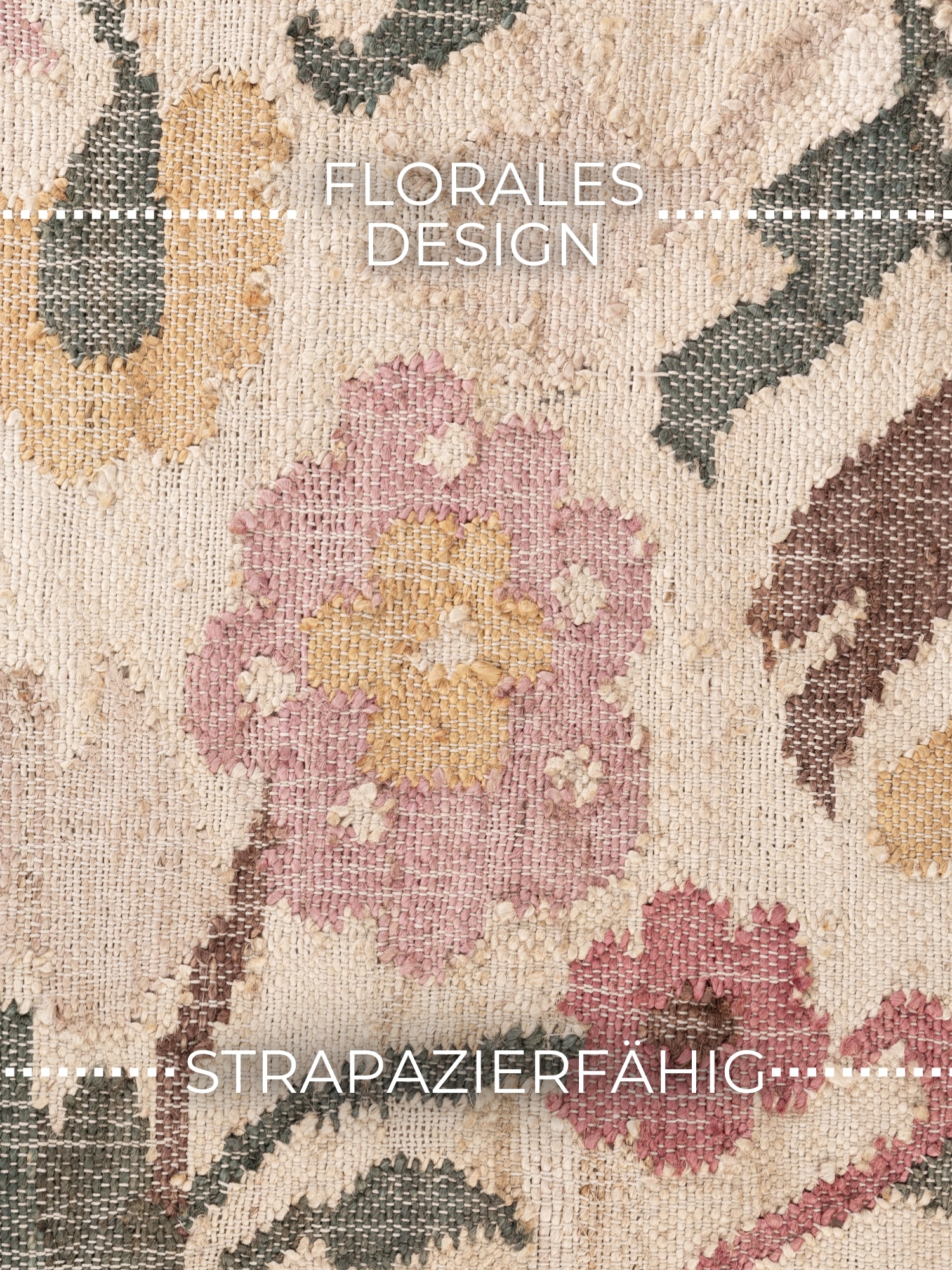 ELLE DECORATION Teppich »Kelim Violette« rechteckig 3 mm Höhe Jute, Baumwolle, Natur, Handgewebt, Kelim, orientalisch, Boho