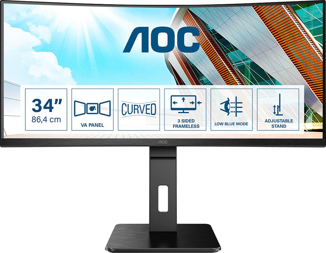 AOC Curved-Gaming-Monitor »CU34P2A«, 86,4 cm/34 Zoll, 3440 x 1440 px, UWQHD, 1 ms Reaktionszeit, 100 Hz