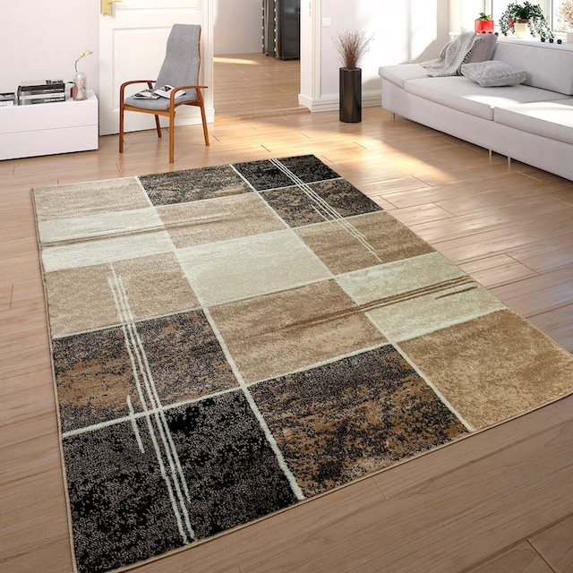 Paco Home Teppich »Sinai 057«, rechteckig, Kurzflor, Karo Muster mit Marmor  Optik, ideal im Flur & Schlafzimmer online kaufen