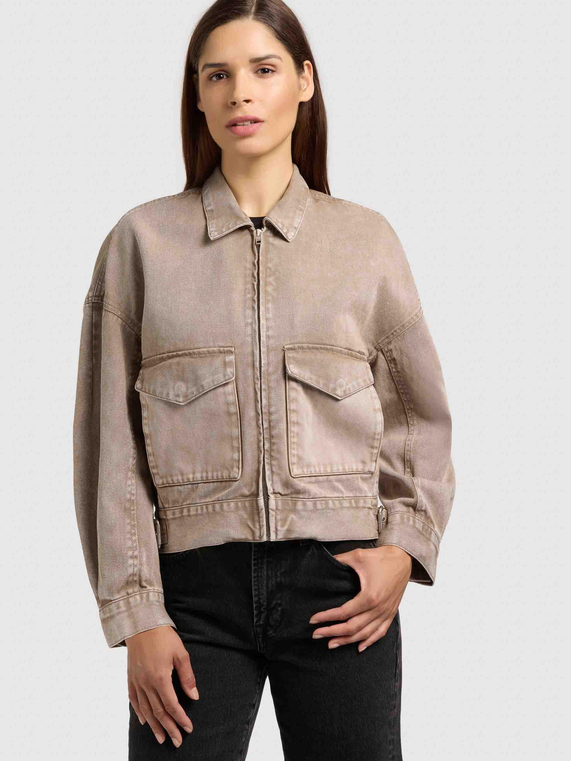 khujo Hemdjacke »Jeansjacke Nelina« ohne Kapuze Oversize Jeansjacke