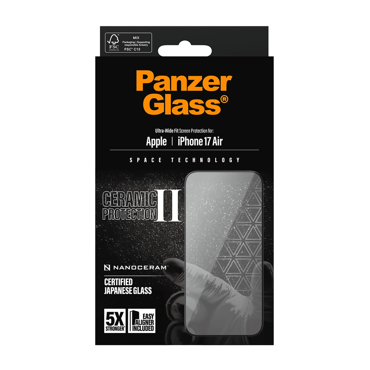 CARE by PanzerGlass Displayschutzglas »Ceramic II Ultra-Wide Fit Screen Protector« für Apple iPhone Air Displayschutzfolie, Schutzfolie, Bildschirmschutz, kratz- & stoßfest
