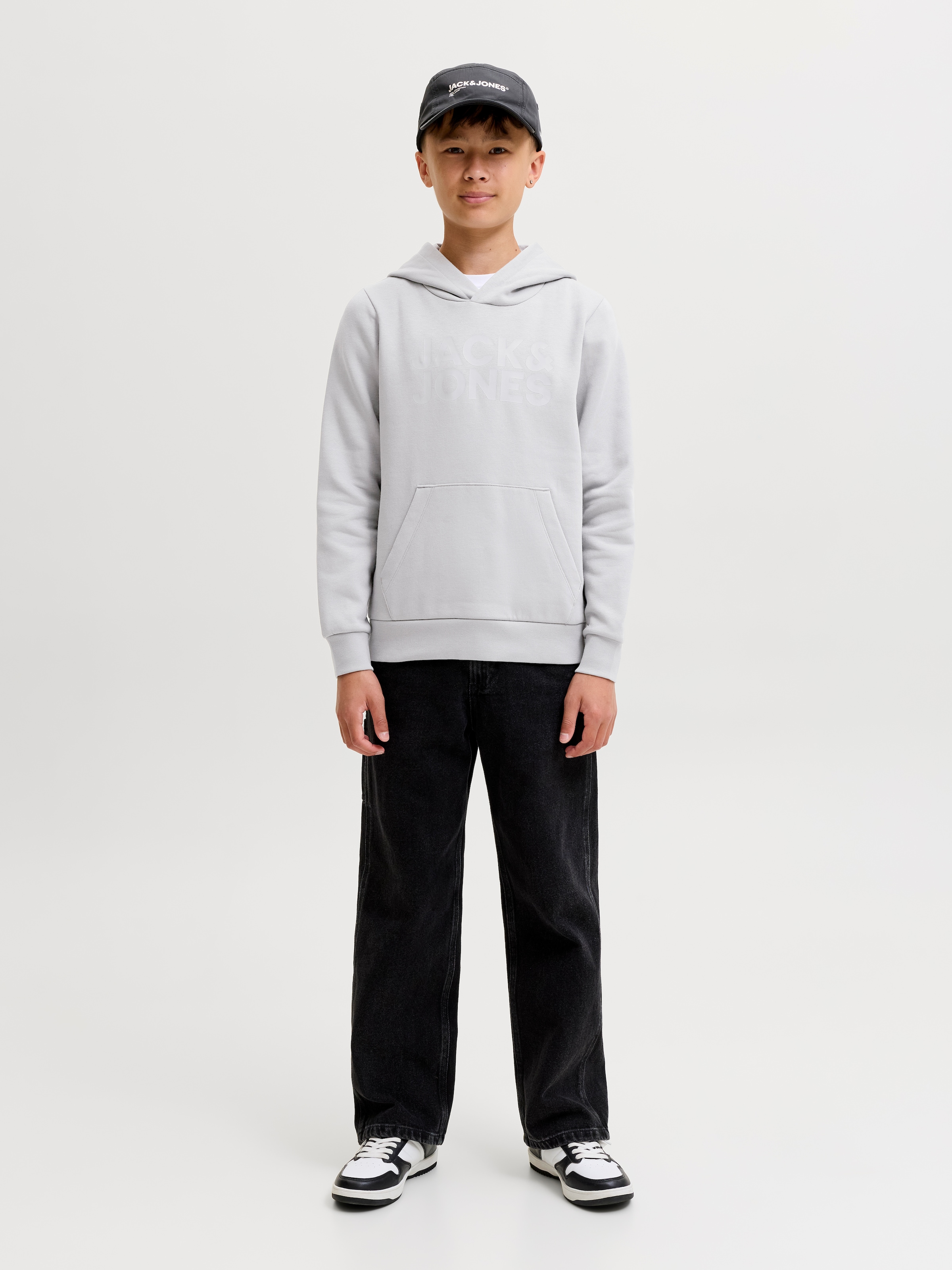 Jack & Jones Junior Kapuzensweatshirt »JJECORP mit Druck, Kängurutasche, pflegeleicht«, Baumwollmischung, regular fit
