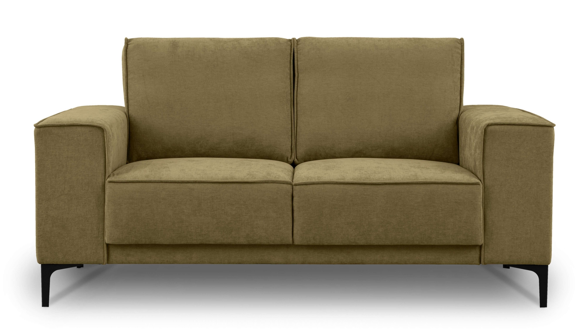 Places of Style 2-Sitzer »Kompaktsofa Oland, Struktur, Flachgewebe, Luxus-Microfaser, Boucle«, 164 cm, Wellenunterfederung, Skandi-Design, Metallfüße